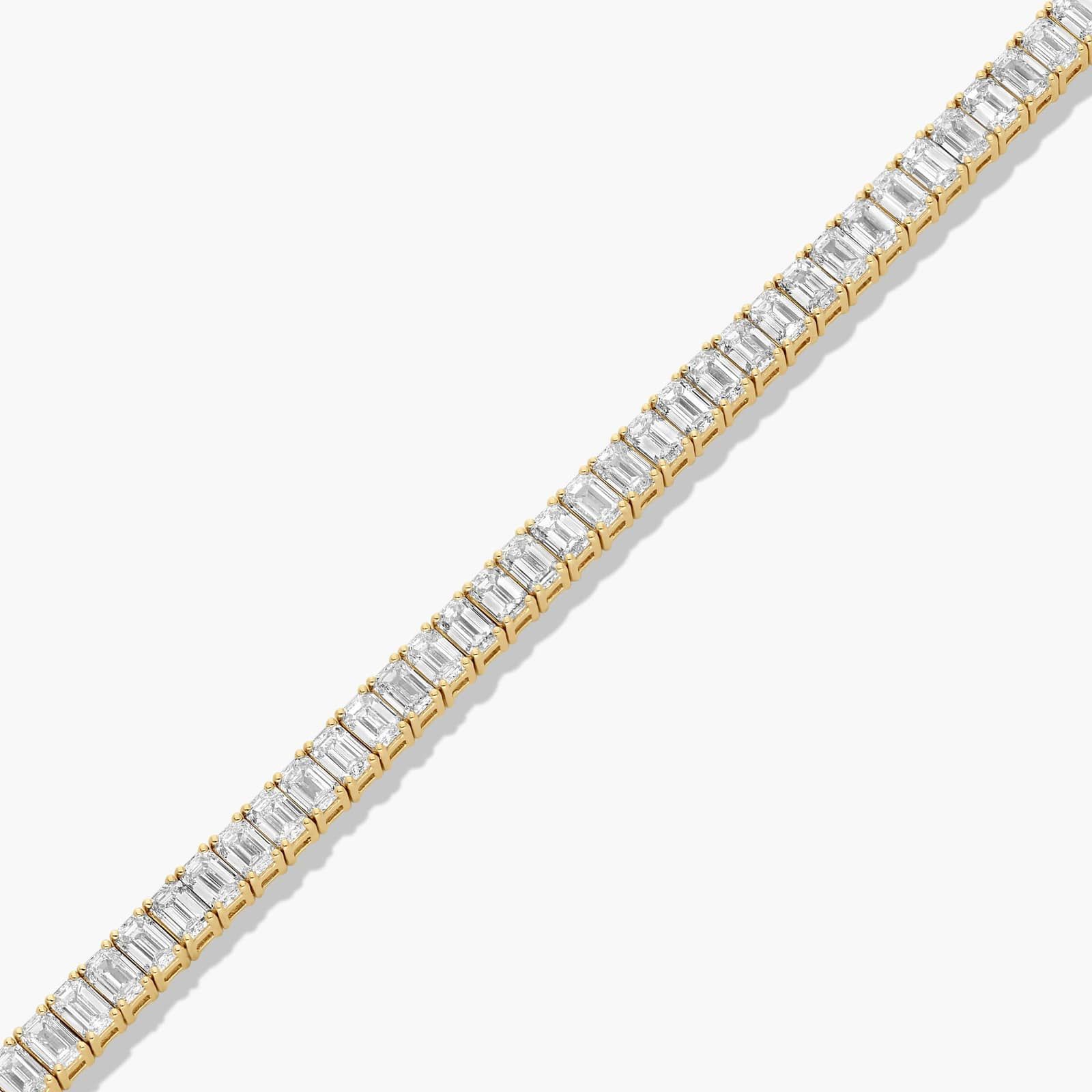 Tennis Bracelet With 12 CTW Emerald Cut Lab-Grown Diamonds In 14K Yellow Gold (7")