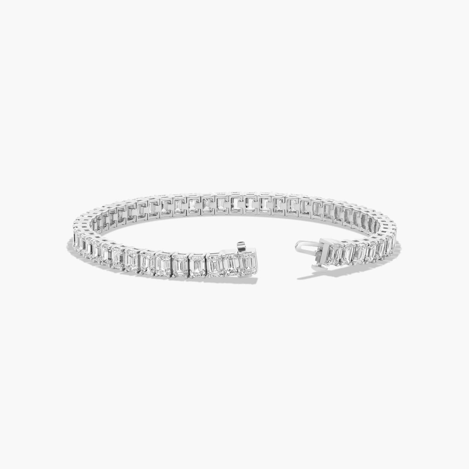 Tennis Bracelet With 15 CTW Emerald Cut Lab-Grown Diamonds In 14K White Gold (7")
