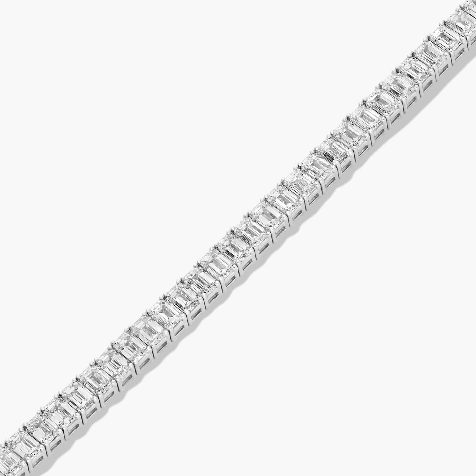 Tennis Bracelet With 15 CTW Emerald Cut Lab-Grown Diamonds In 14K White Gold (7")