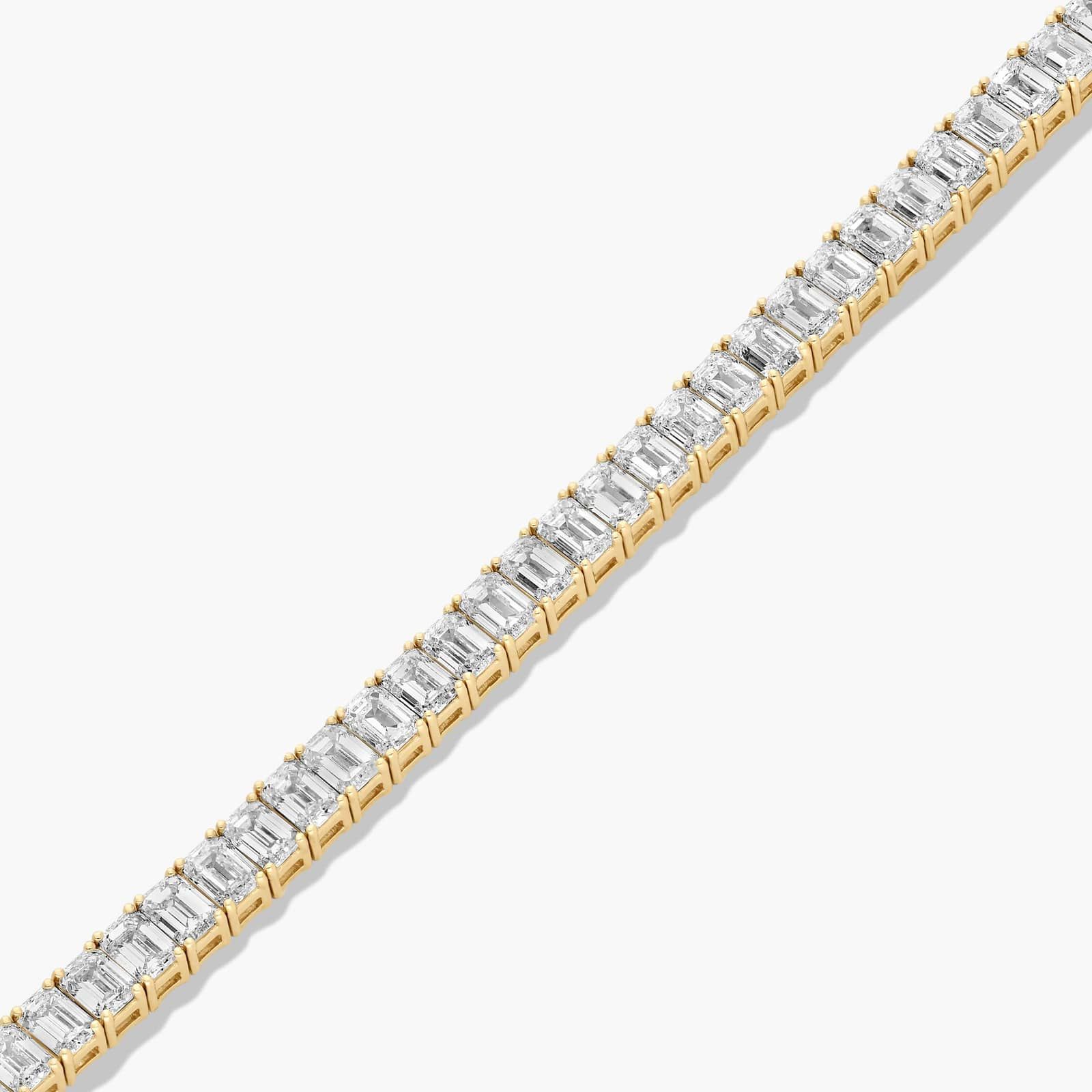 Tennis Bracelet With 15 CTW Emerald Cut Lab-Grown Diamonds In 14K Yellow Gold (7")