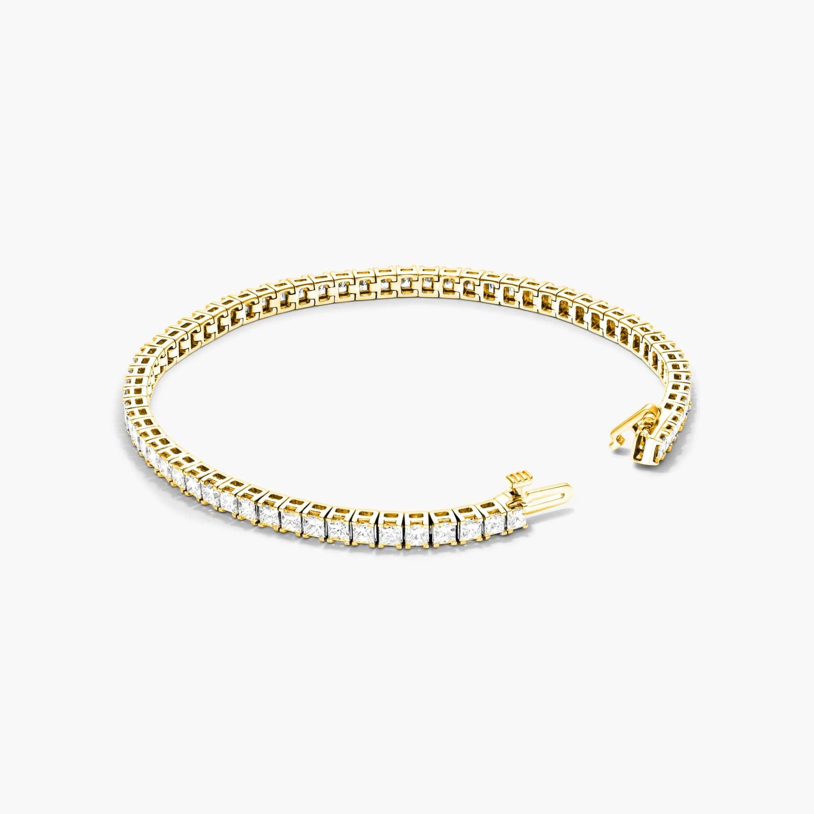 Tennis Bracelet With 6.5 CTW Princess Cut Lab-Grown Diamonds In 14K Yellow Gold