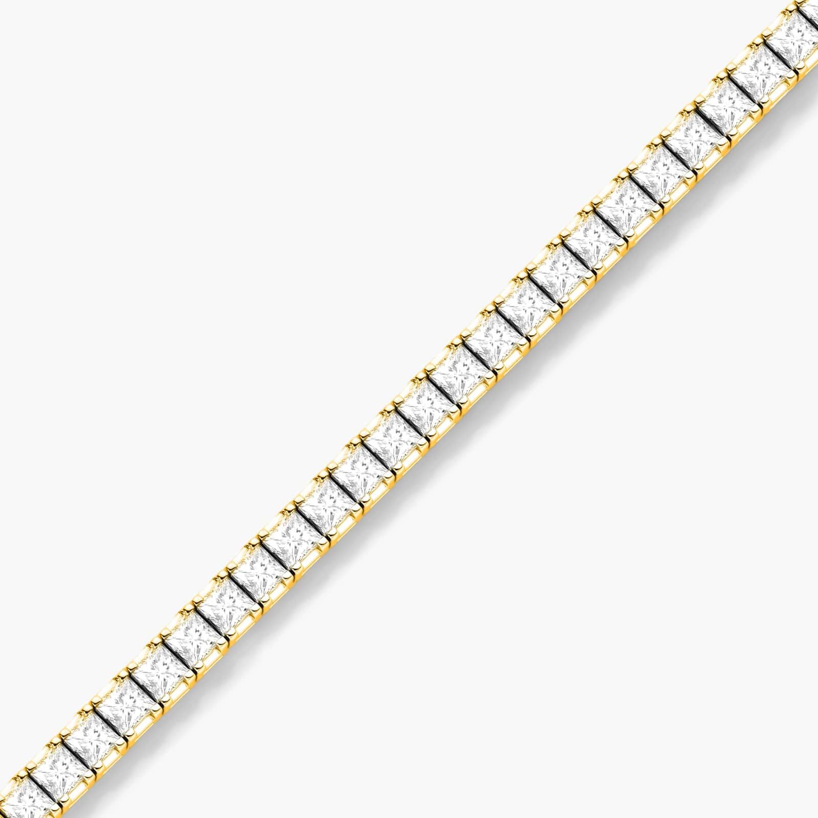 Tennis Bracelet With 6.5 CTW Princess Cut Lab-Grown Diamonds In 14K Yellow Gold
