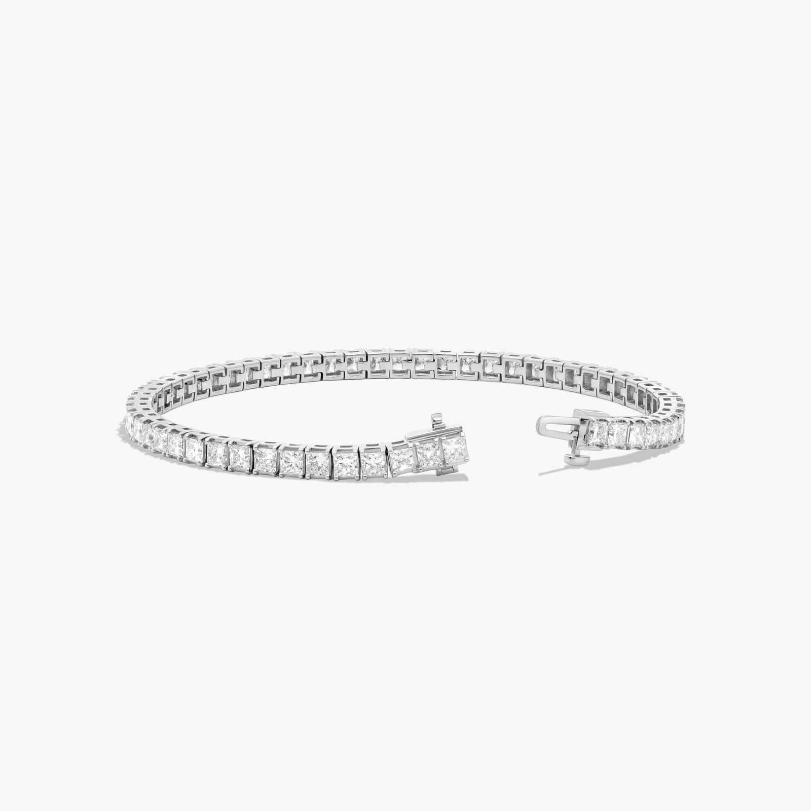 Tennis Bracelet With 8 CTW Princess Cut Lab-Grown Diamonds In 14K White Gold