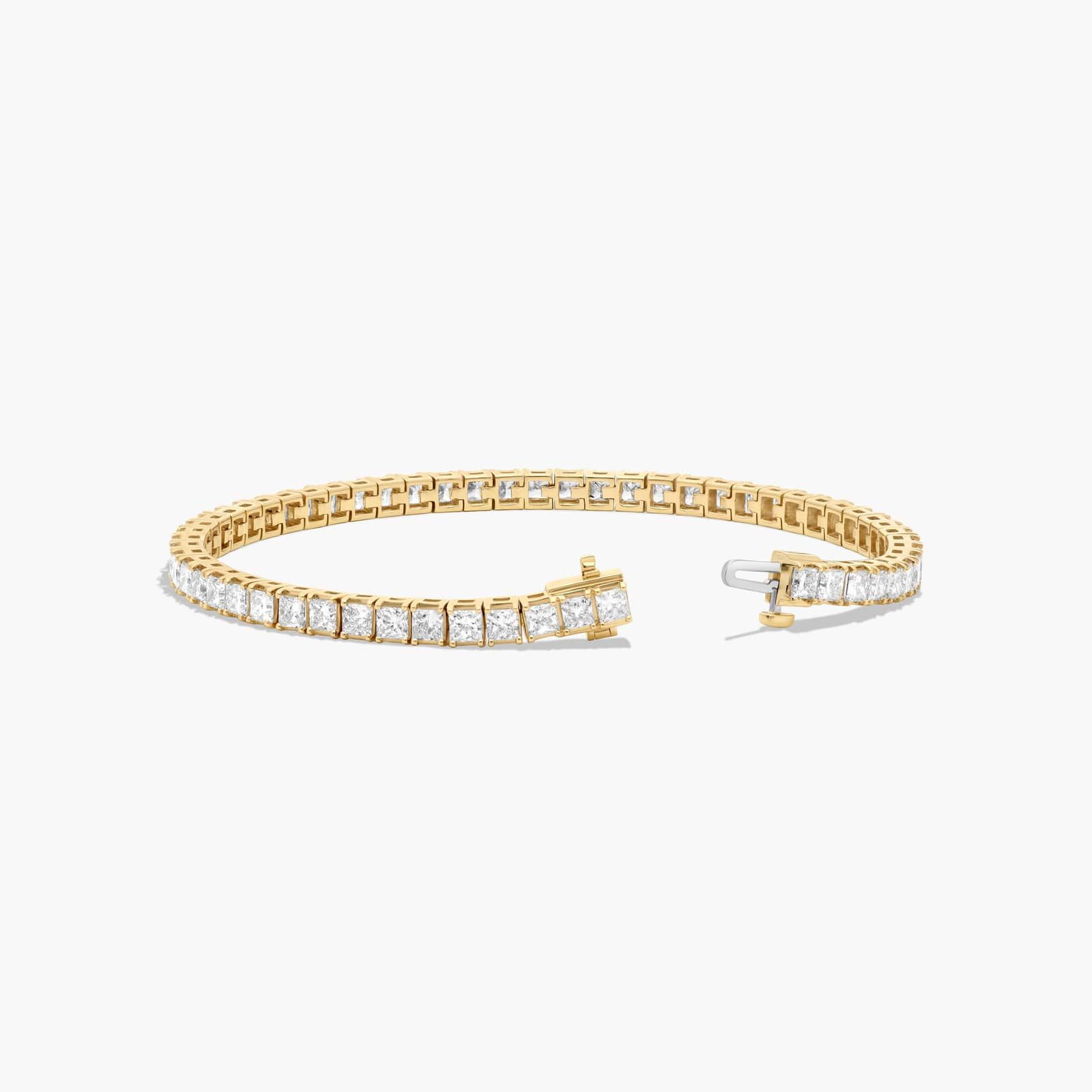 Tennis Bracelet With 8 CTW Princess Cut Lab-Grown Diamonds In 14K Yellow Gold