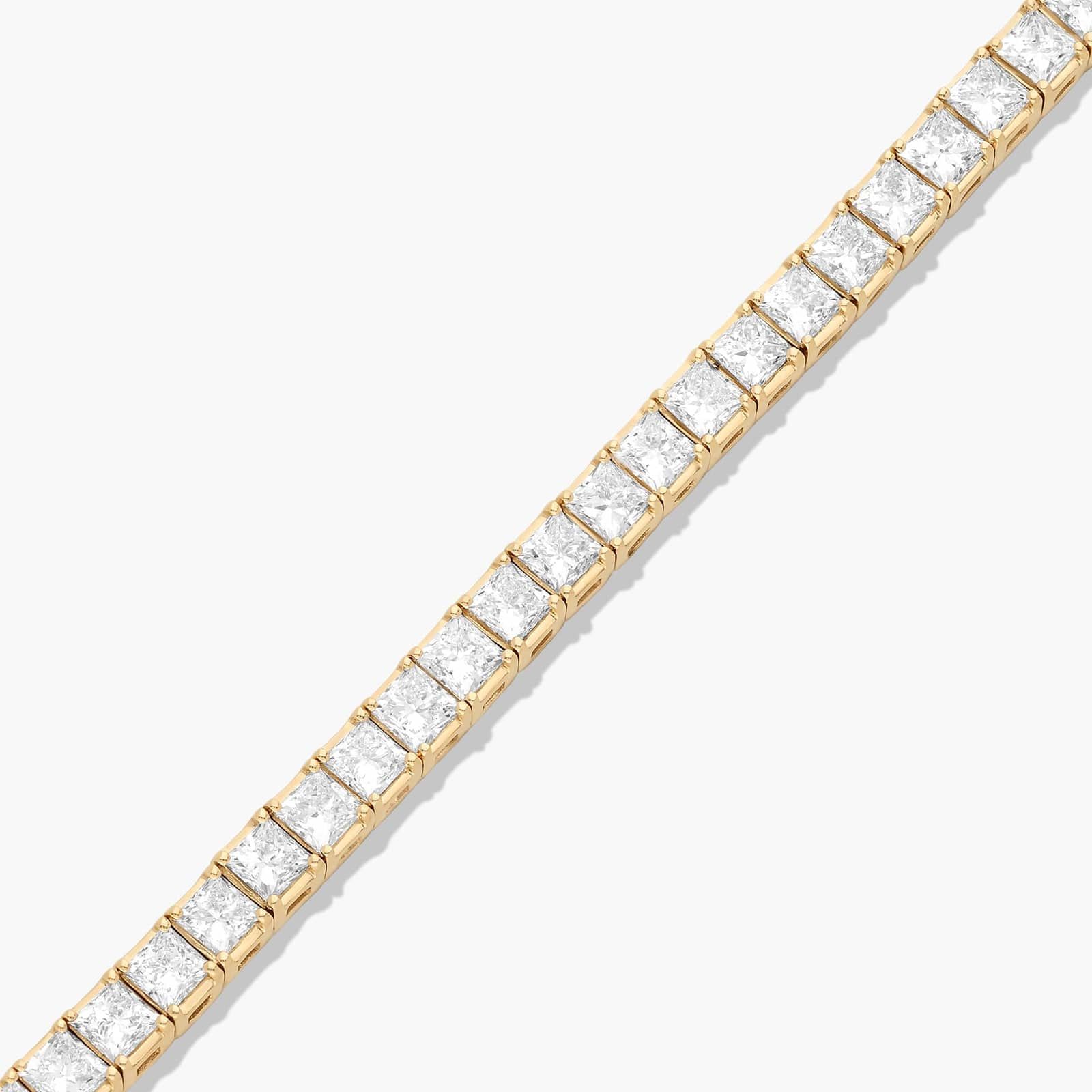 Tennis Bracelet With 8 CTW Princess Cut Lab-Grown Diamonds In 14K Yellow Gold