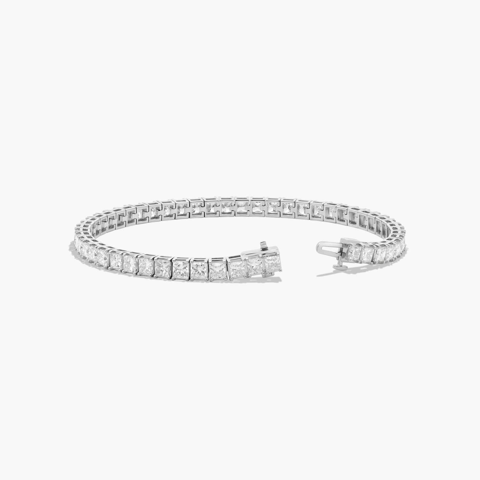 Tennis Bracelet With 10 CTW Princess Cut Lab-Grown Diamonds In 14K White Gold
