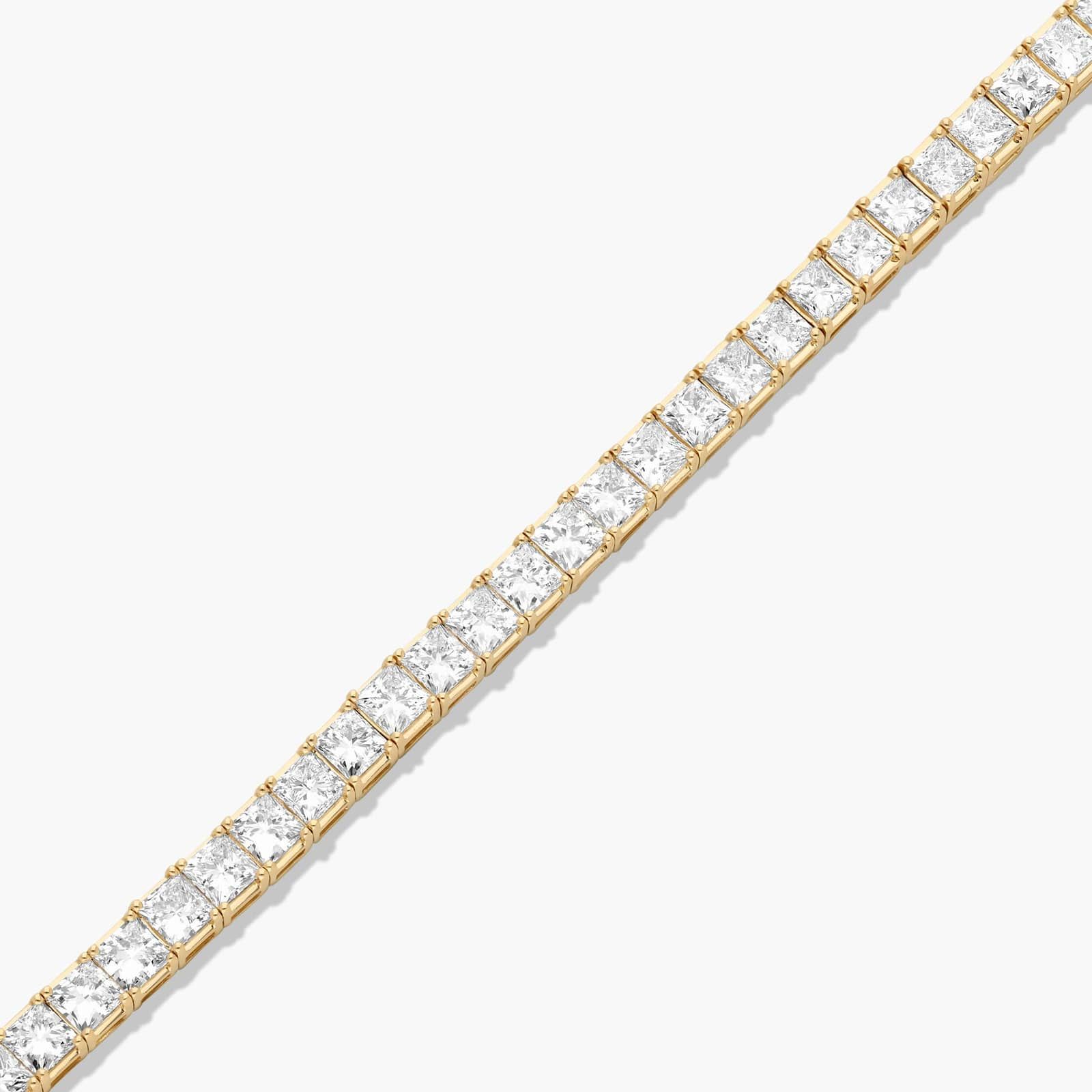 Tennis Bracelet With 10 CTW Princess Cut Lab-Grown Diamonds In 14K Yellow Gold