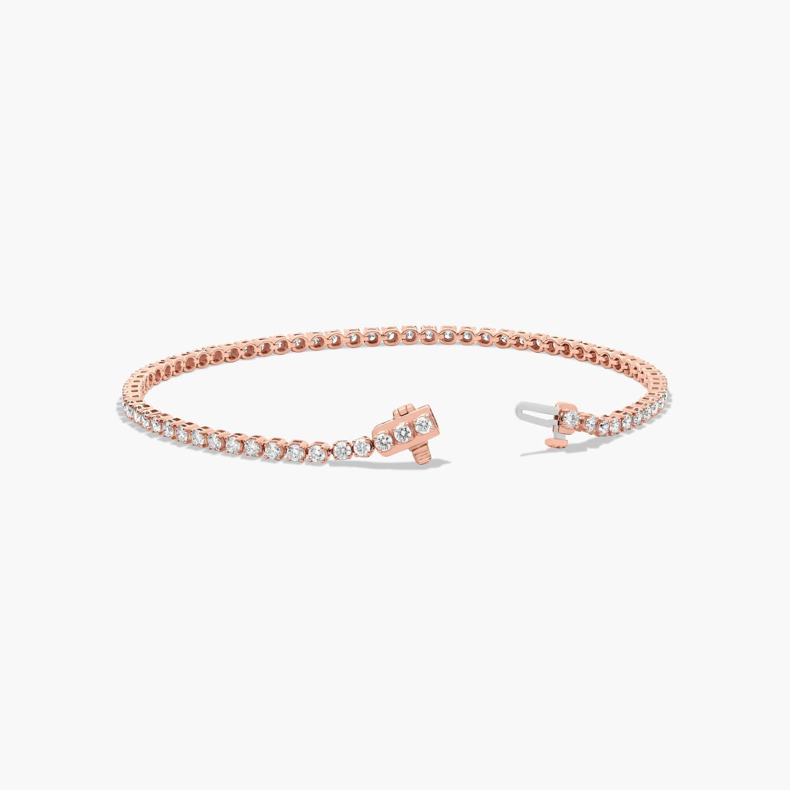 Tennis Bracelet With 3 CTW Diamonds In 14K Rose Gold (8")