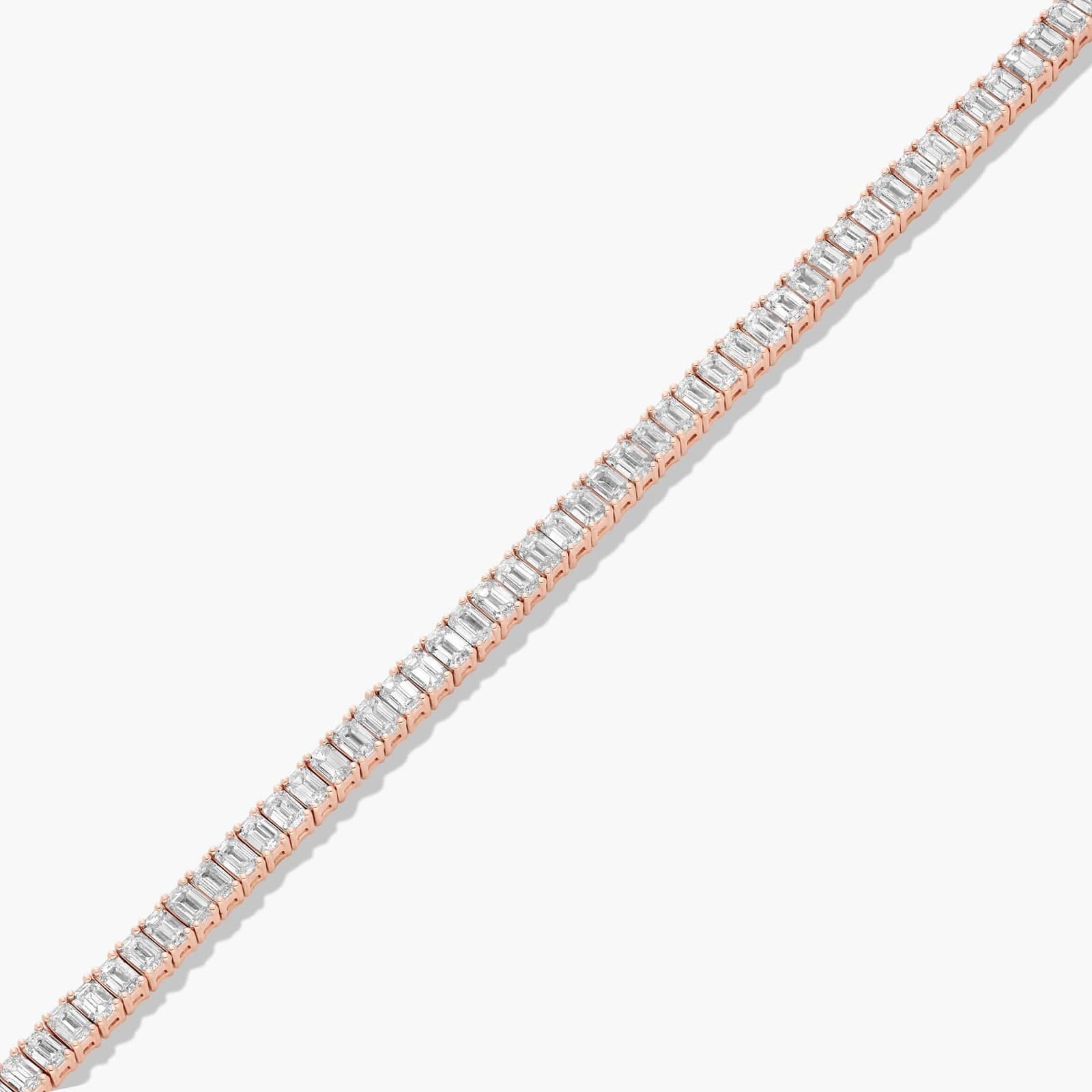 Tennis Bracelet With 5 CTW Emerald Cut Diamonds In 14K Rose Gold (6")