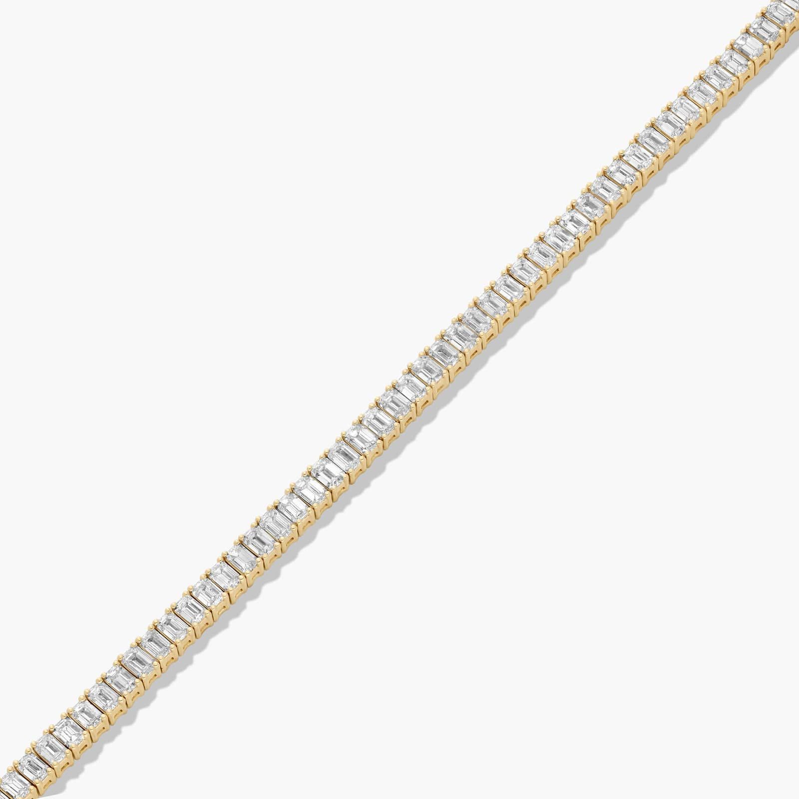 Tennis Bracelet With 5 CTW Emerald Cut Diamonds In 14K Yellow Gold (6")