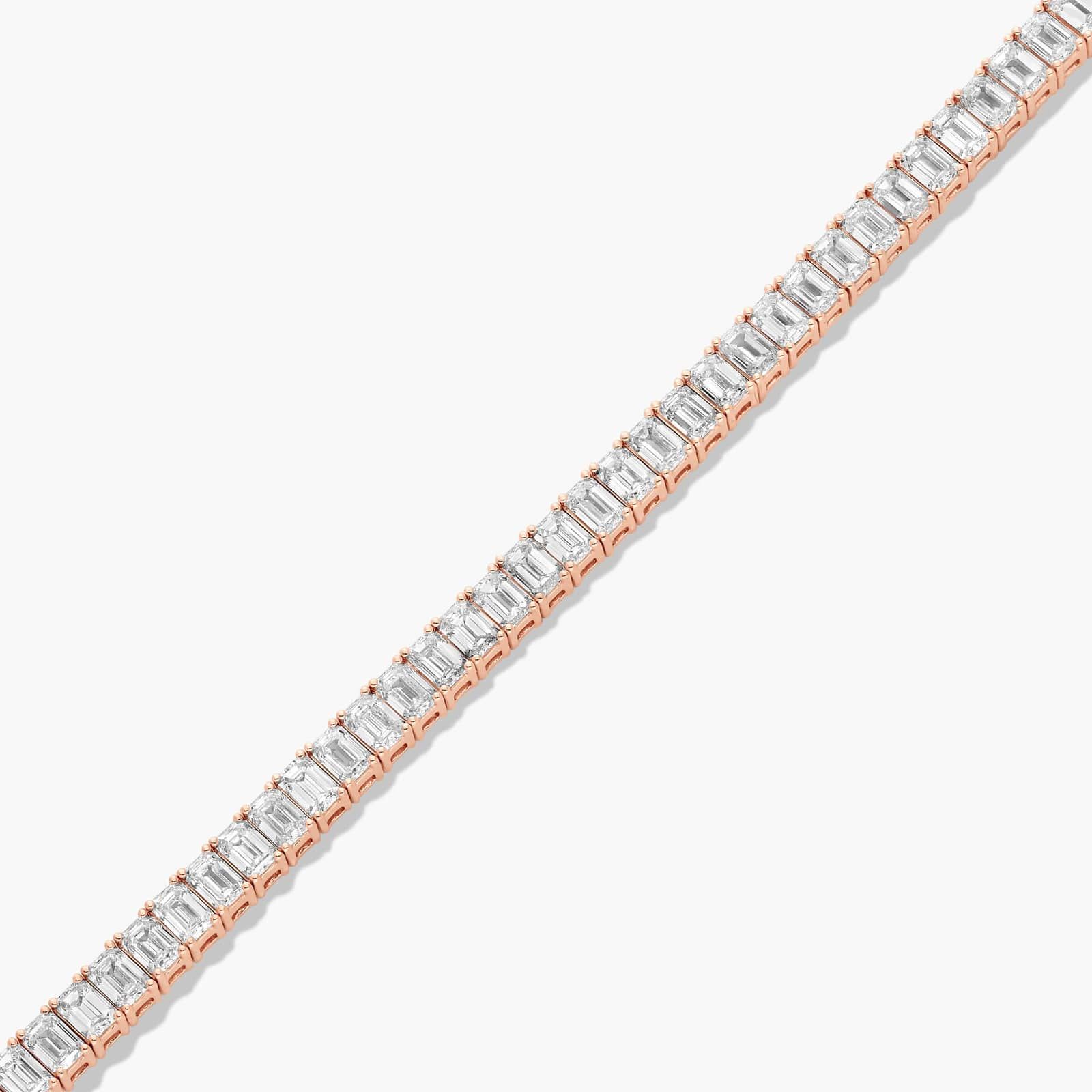 Tennis Bracelet With 8 CTW Emerald Cut Diamonds In 14K Rose Gold (6")