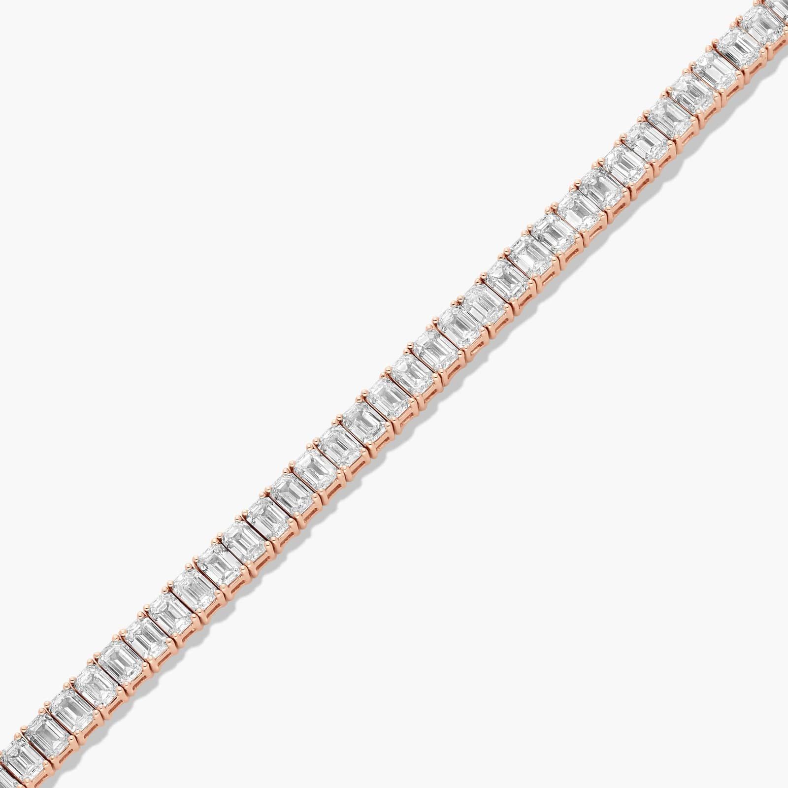 Tennis Bracelet With 10 CTW Emerald Cut Diamonds In 14K Rose Gold (6")