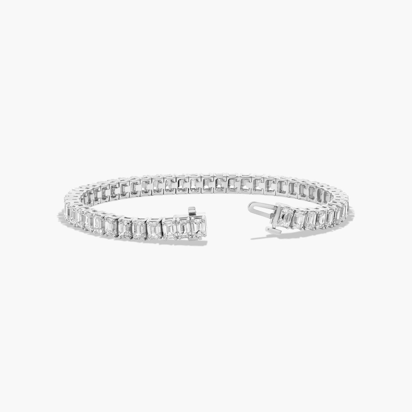 Tennis Bracelet With 10 CTW Emerald Cut Lab-Grown Diamonds In 14K White Gold (6")