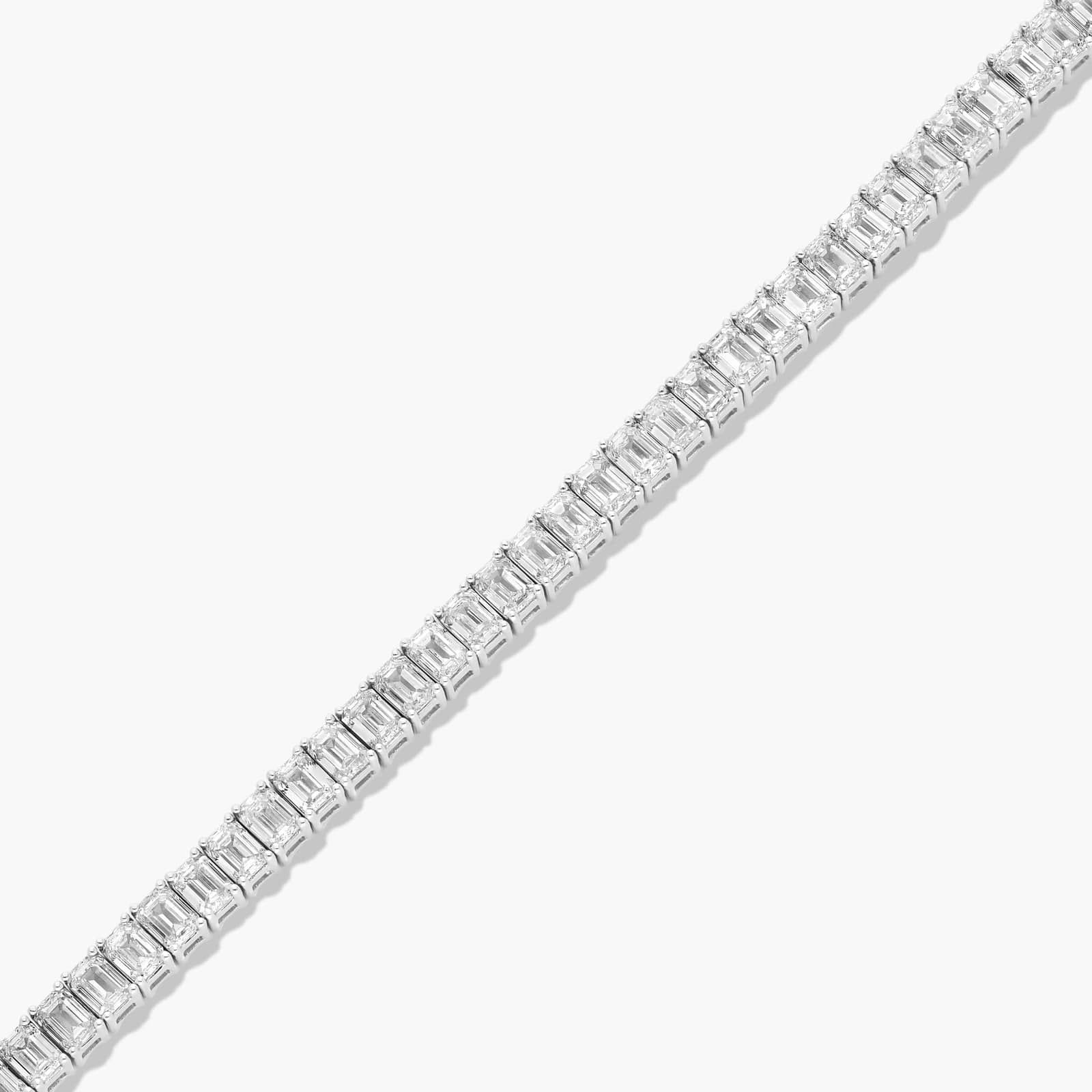 Tennis Bracelet With 10 CTW Emerald Cut Lab-Grown Diamonds In 14K White Gold (6")