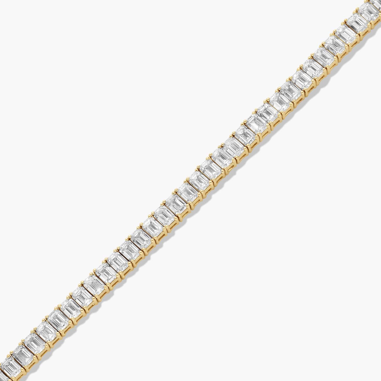 Tennis Bracelet With 10 CTW Emerald Cut Lab-Grown Diamonds In 14K Yellow Gold (6")