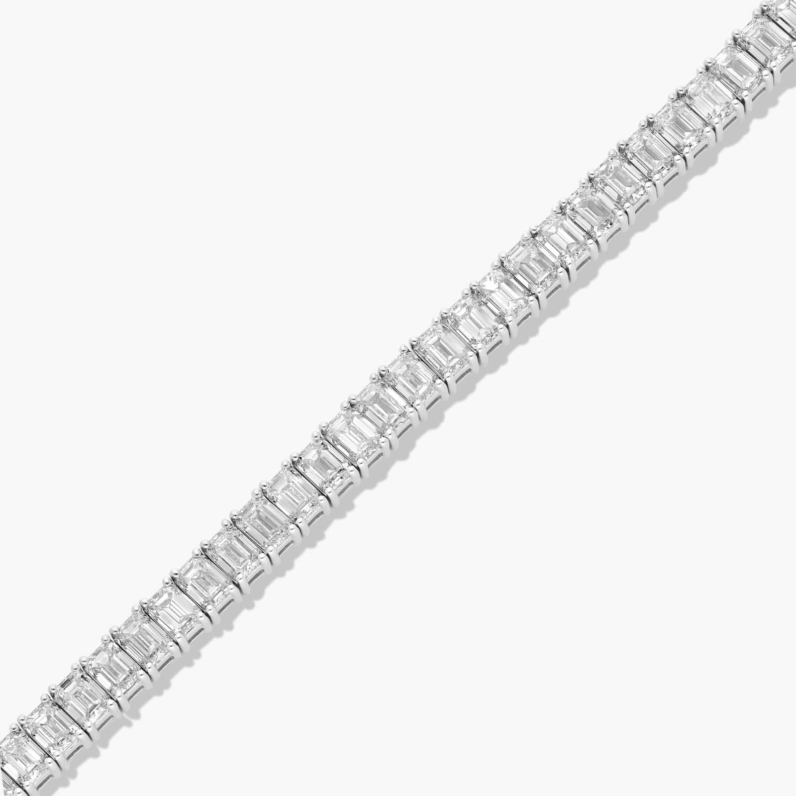 Tennis Bracelet With 12 CTW Emerald Cut Lab-Grown Diamonds In 14K White Gold (6")