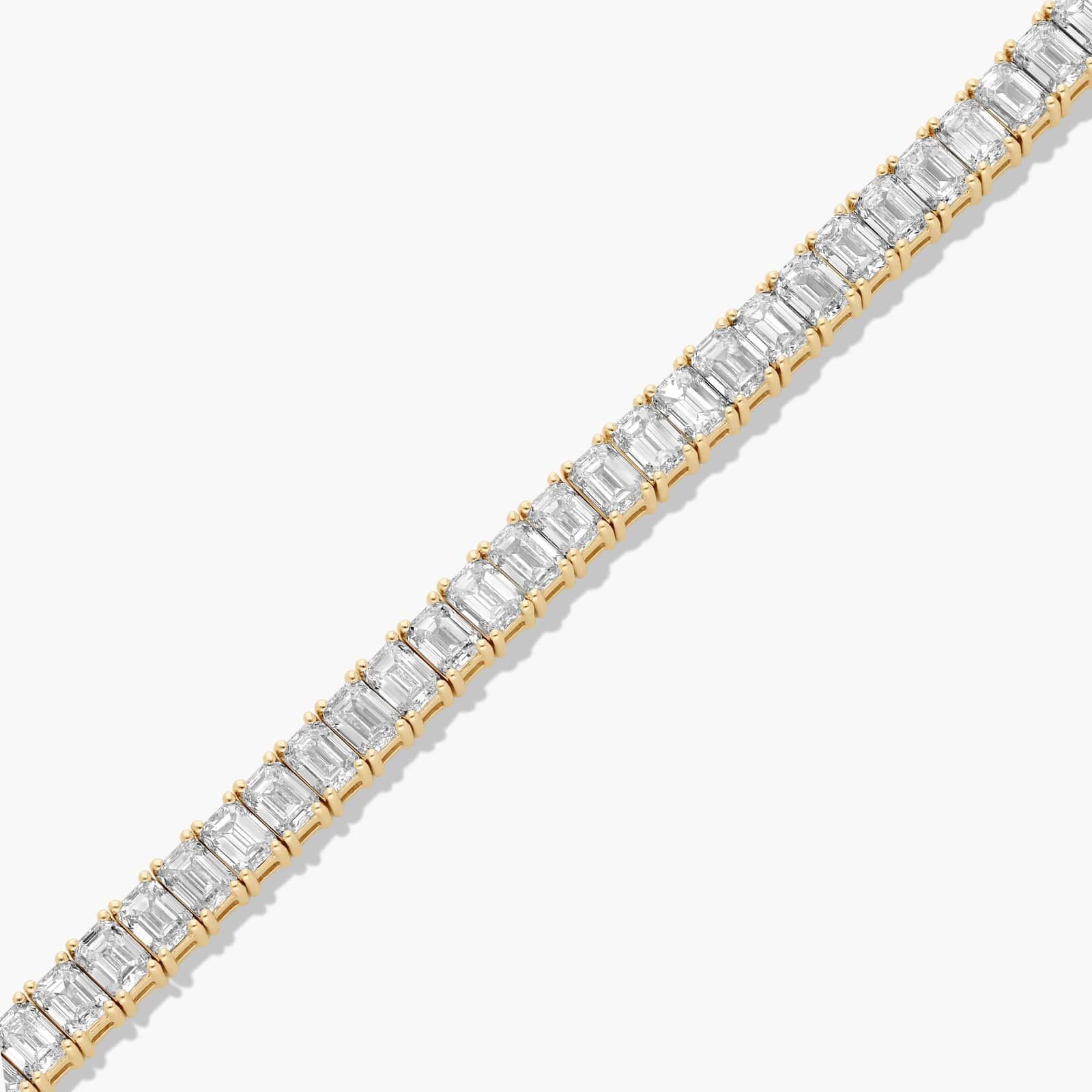 Tennis Bracelet With 12 CTW Emerald Cut Lab-Grown Diamonds In 14K Yellow Gold (6")