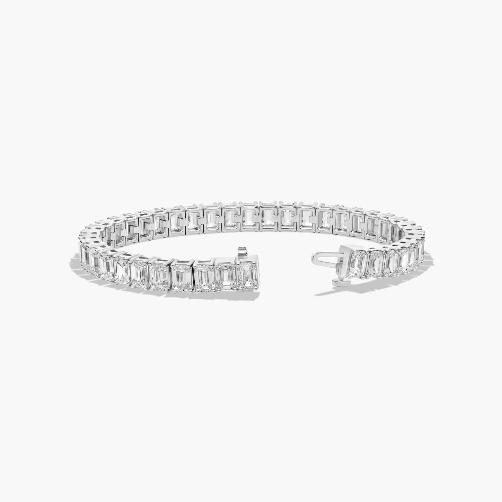 Tennis Bracelet With 15 CTW Emerald Cut Lab-Grown Diamonds In 14K White Gold (6")