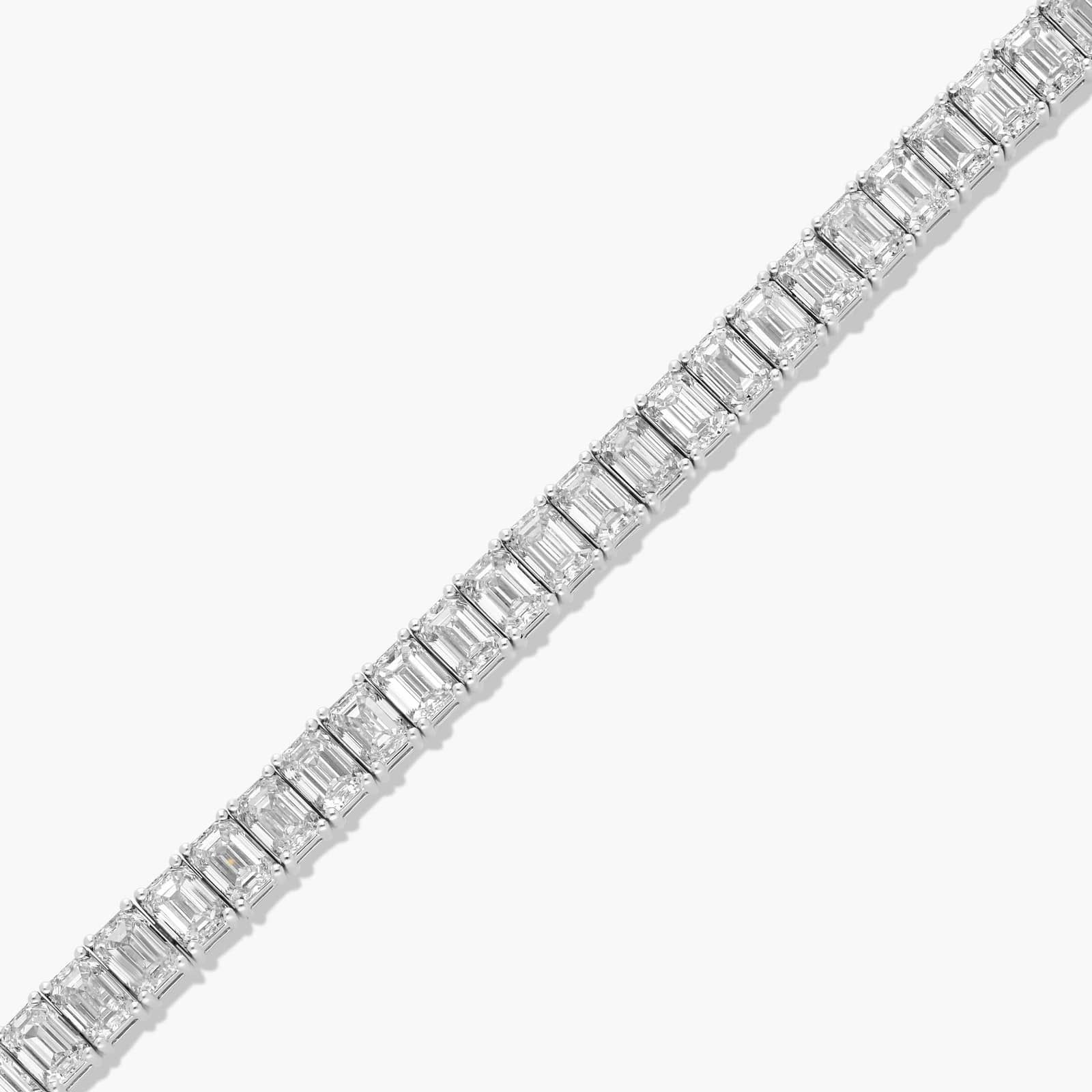 Tennis Bracelet With 15 CTW Emerald Cut Lab-Grown Diamonds In 14K White Gold (6")