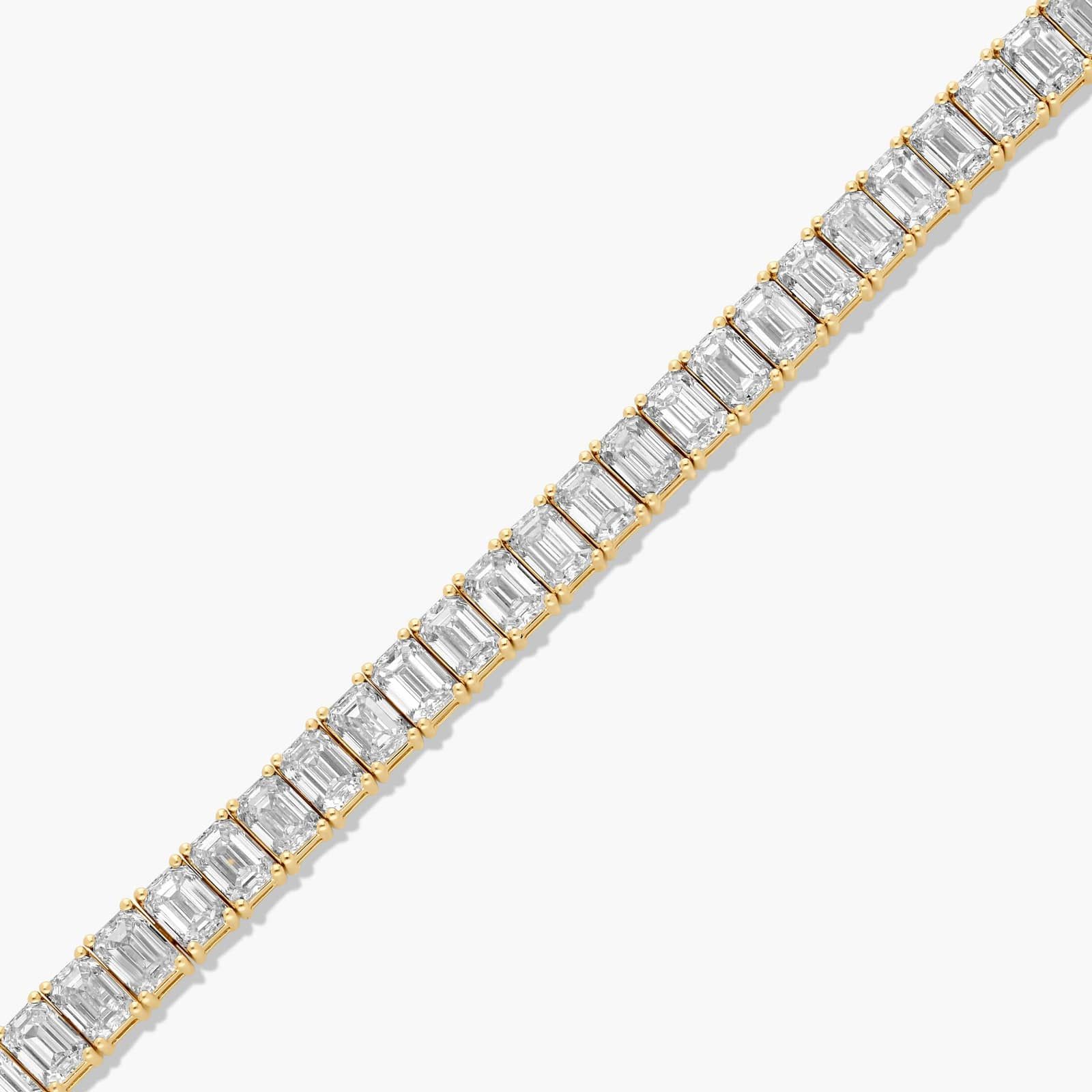 Tennis Bracelet With 15 CTW Emerald Cut Lab-Grown Diamonds In 14K Yellow Gold (6")