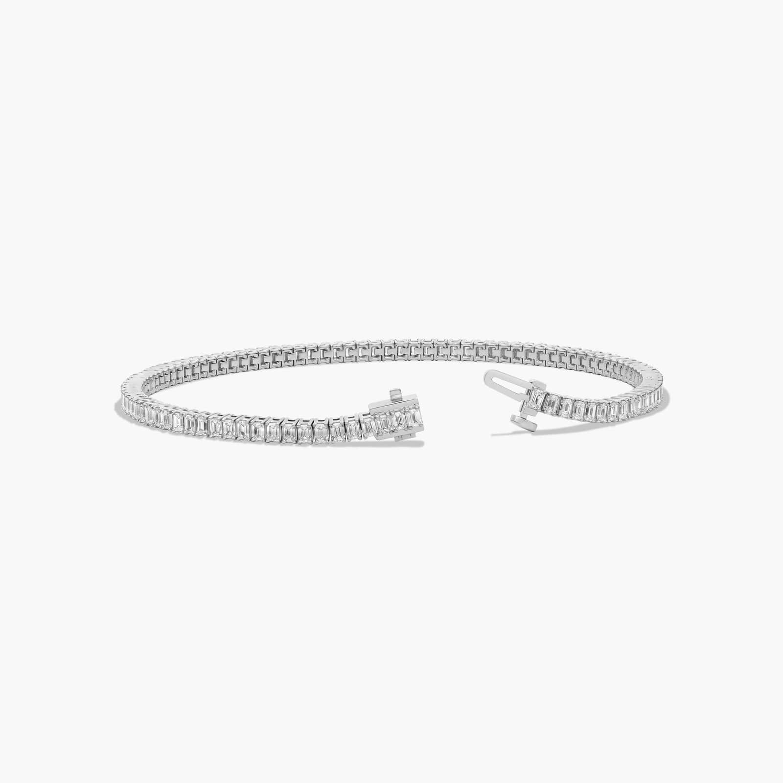 Tennis Bracelet With 5 CTW Emerald Cut Lab-Grown Diamonds In 14K White Gold (8")