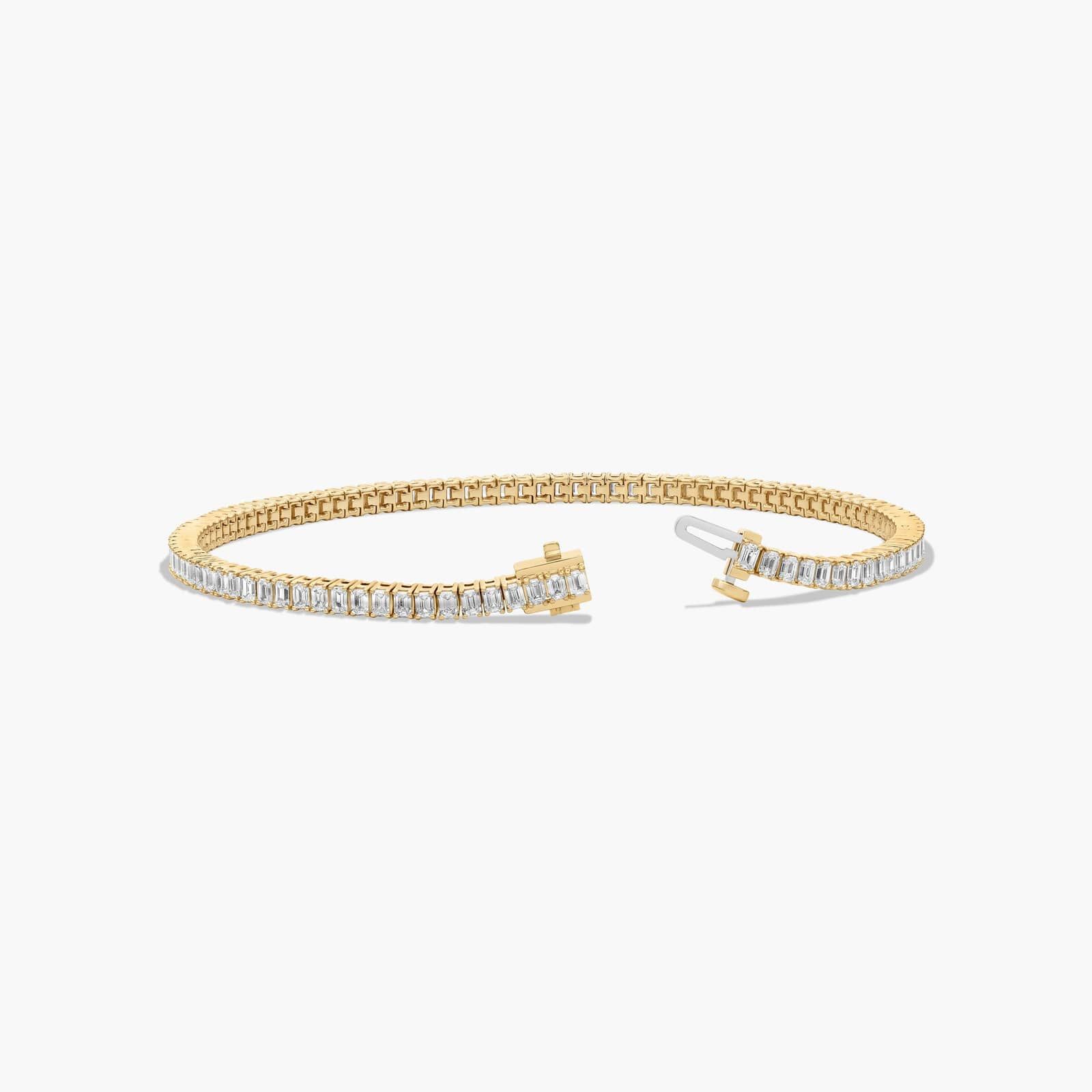 Tennis Bracelet With 5 CTW Emerald Cut Lab-Grown Diamonds In 14K Yellow Gold (8")