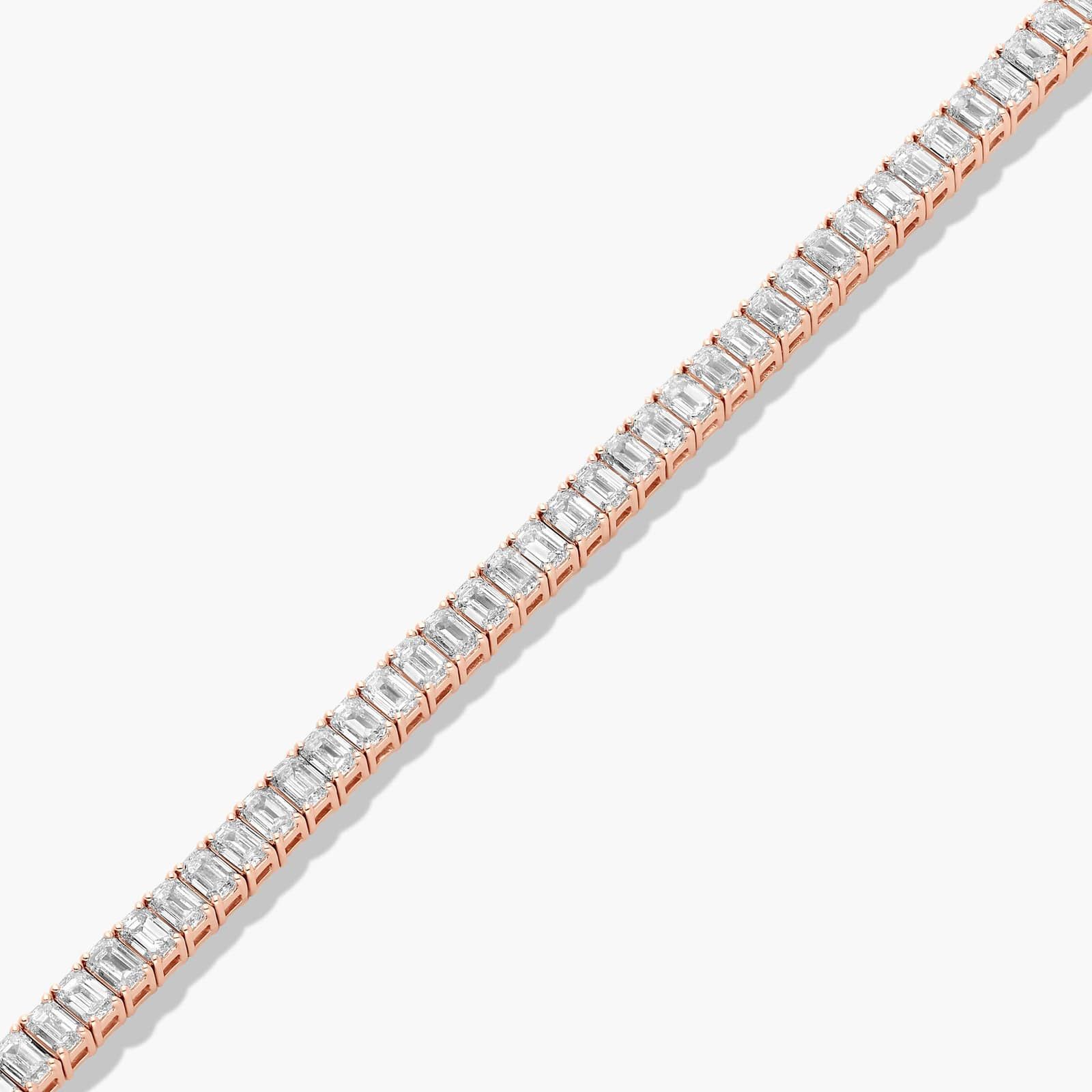 Tennis Bracelet With 8 CTW Emerald Cut Diamonds In 14K Rose Gold (8")