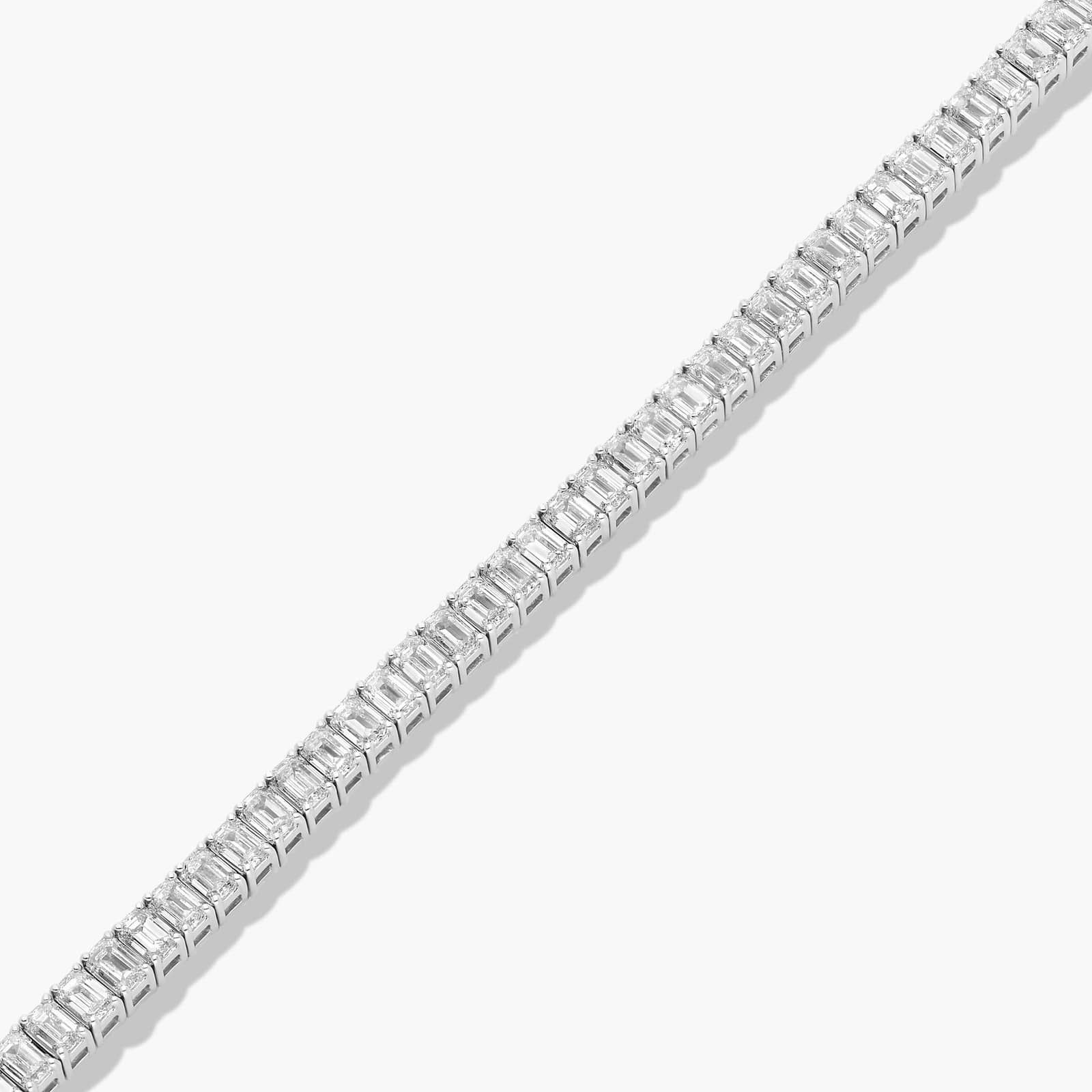 Tennis Bracelet With 8 CTW Emerald Cut Lab-Grown Diamonds In 14K White Gold (8")