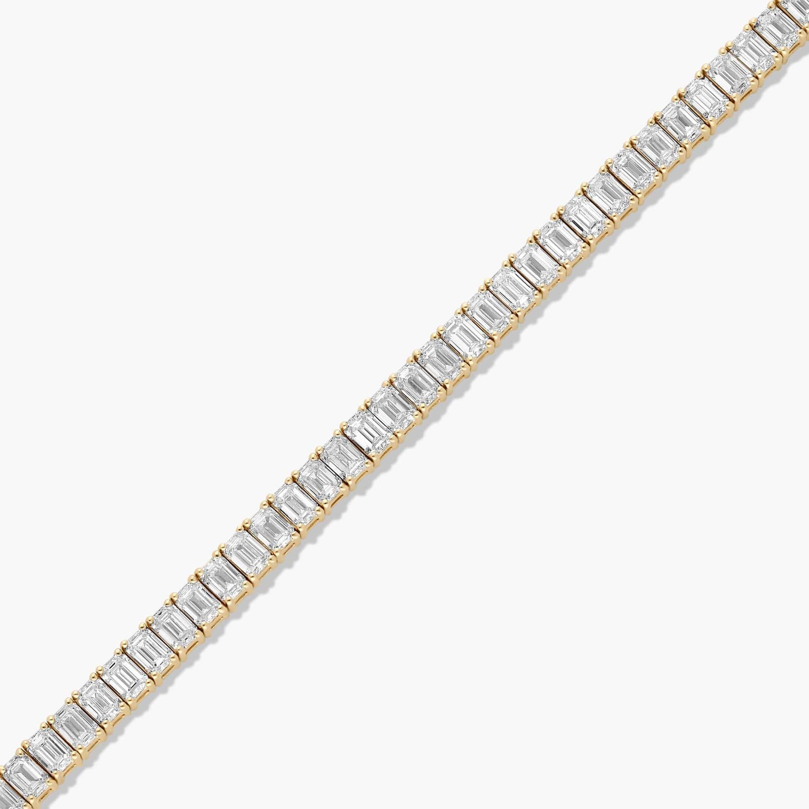 Tennis Bracelet With 10 CTW Emerald Cut Lab-Grown Diamonds In 14K Yellow Gold (8")