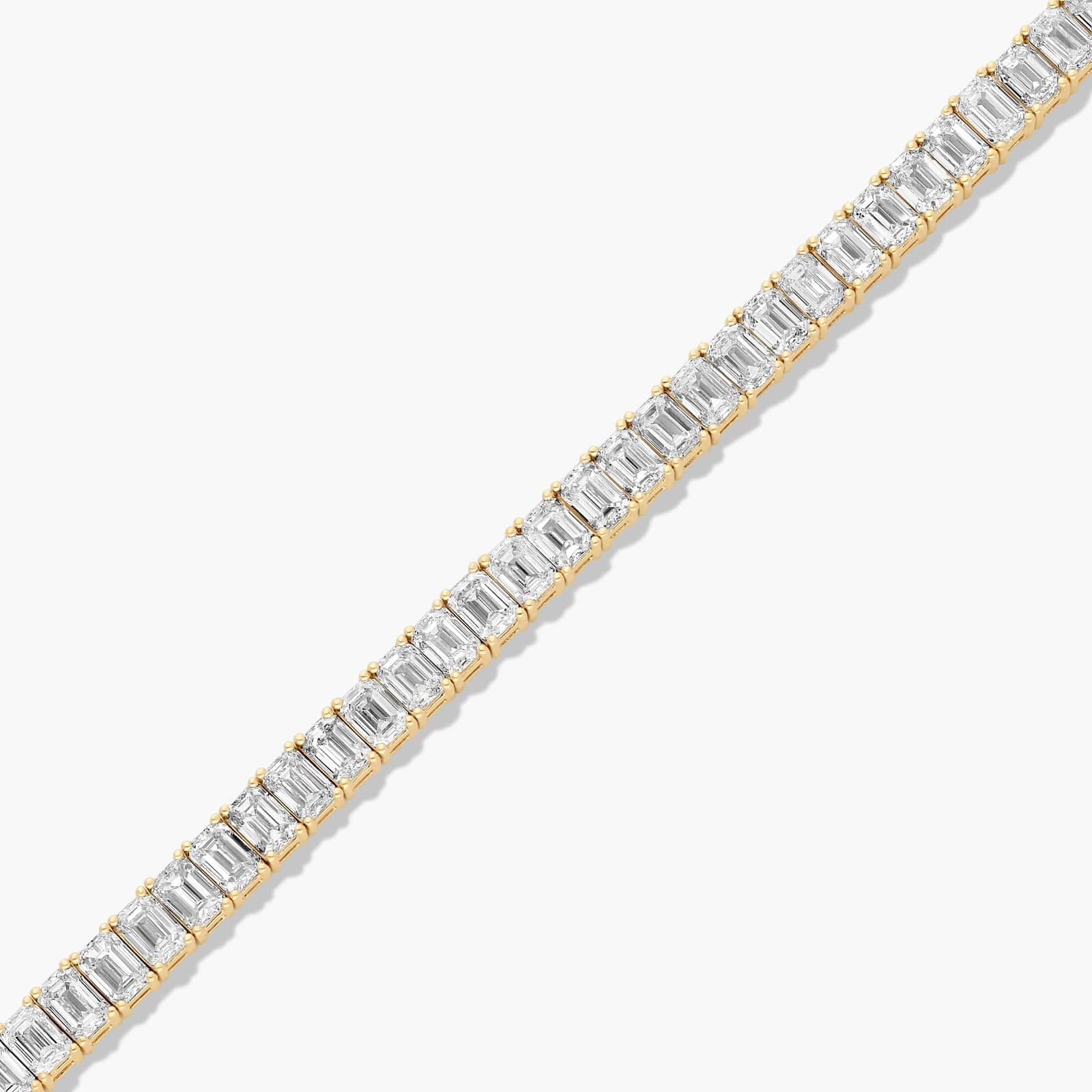 Tennis Bracelet With 15 CTW Emerald Cut Lab-Grown Diamonds In 14K Yellow Gold (8")
