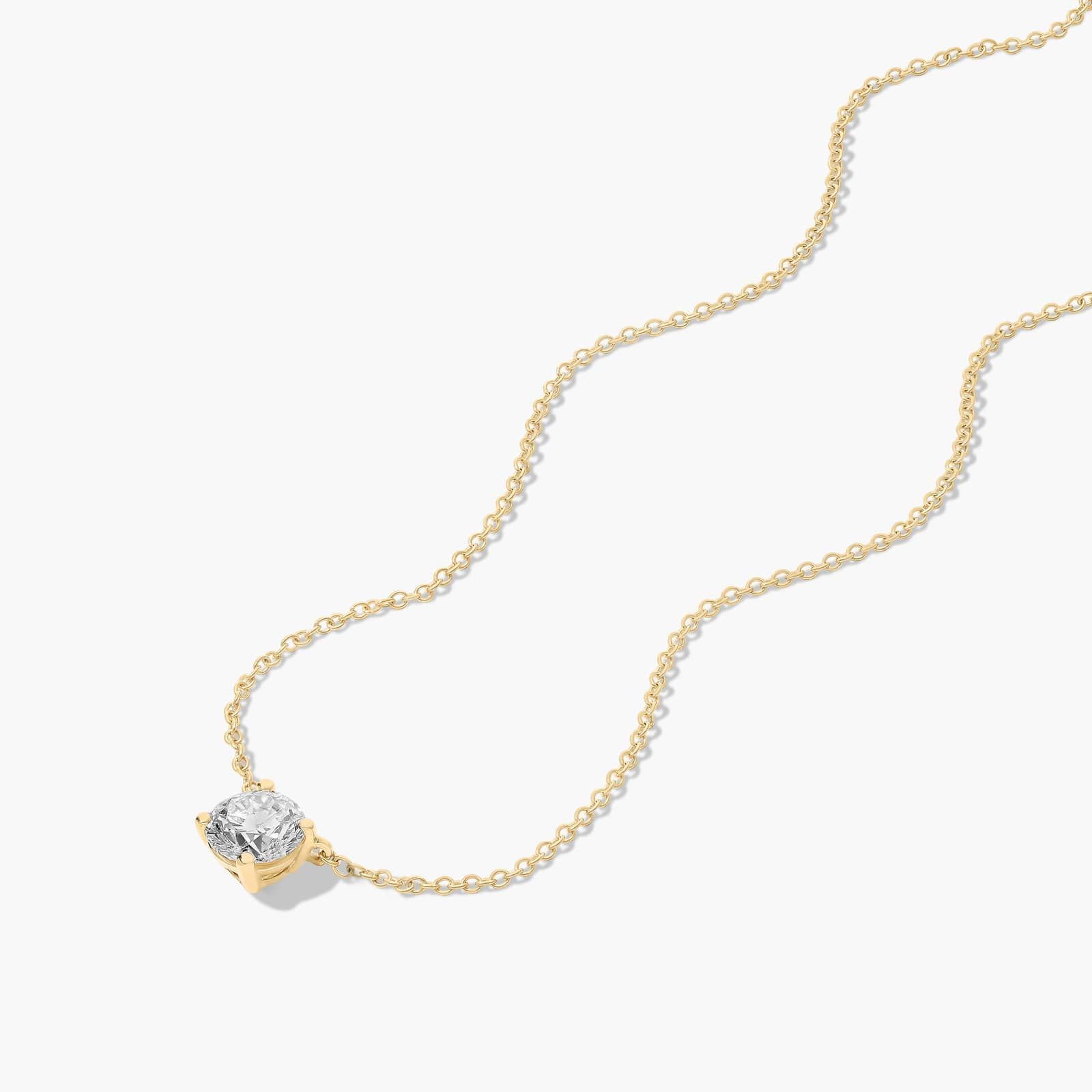 14K Yellow Gold Four Prong Basket Solitaire Lab-Grown Diamond Pendant (0.75 CTW - F-G / VS2-SI1)