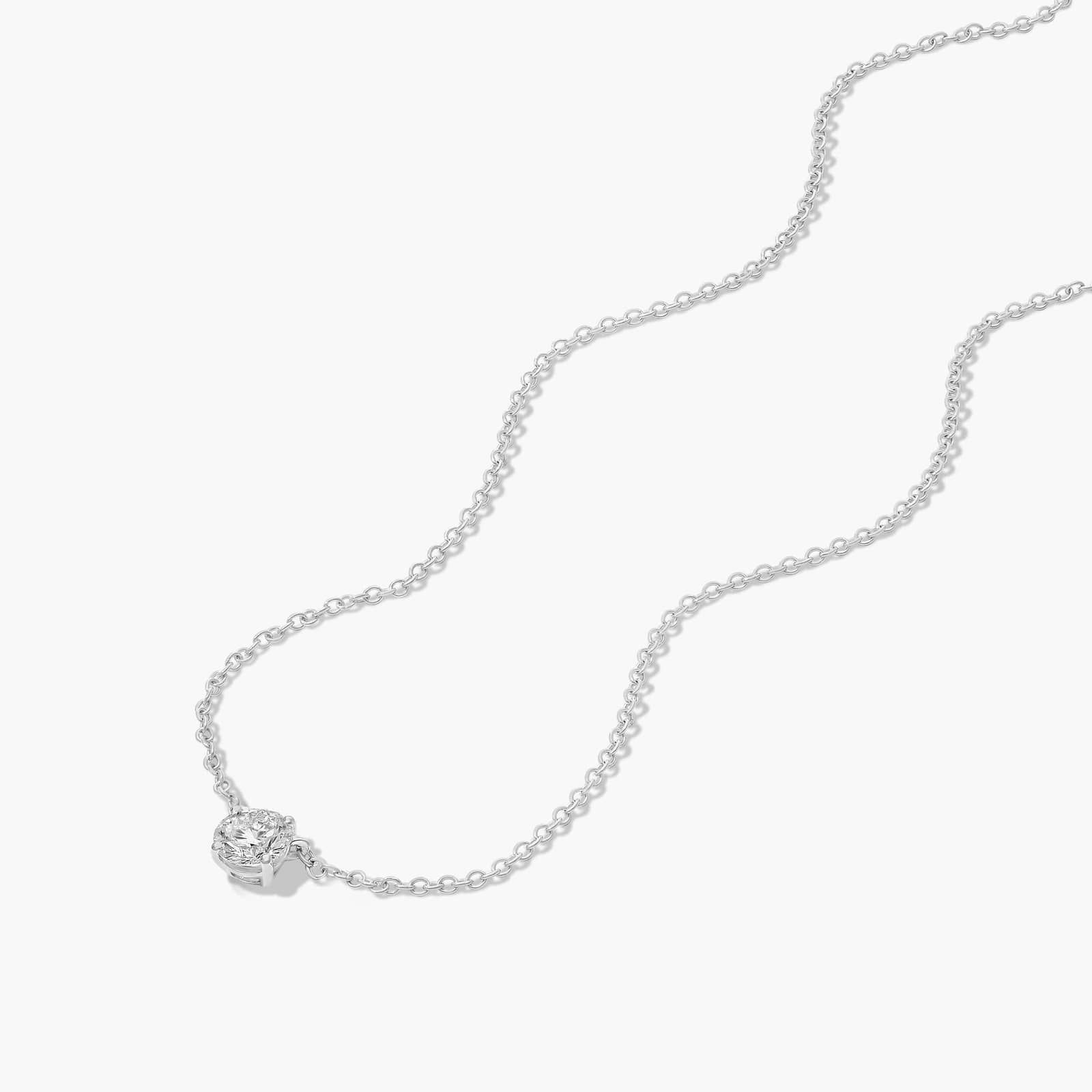 14K White Gold Kite Set Solitaire Lab-Grown Diamond Pendant (0.25 CTW - F-G / VS1-VS2)