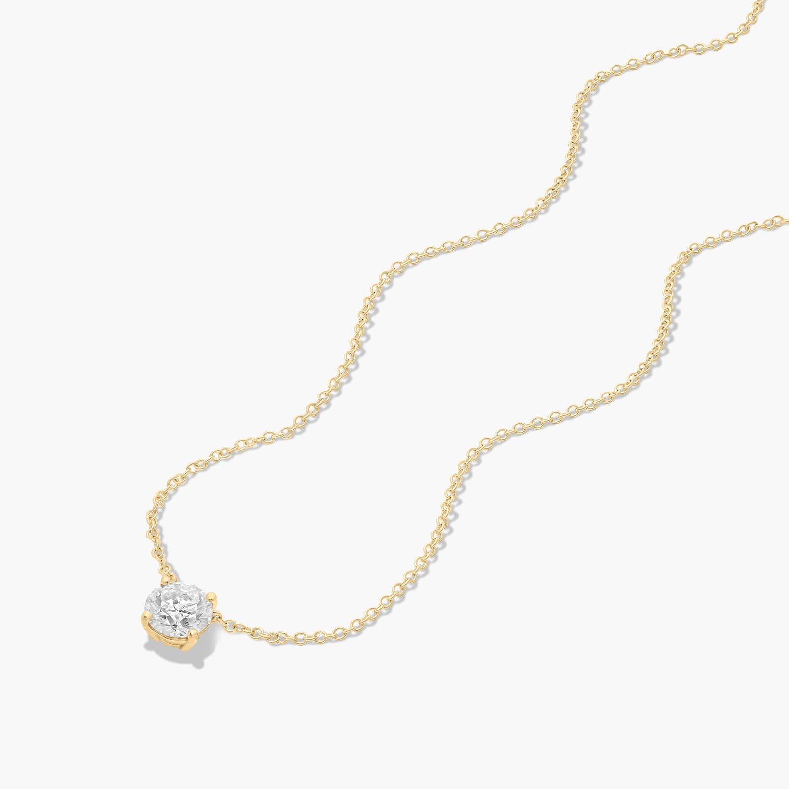 14K Yellow Gold Kite Set Solitaire Lab Created Diamond Pendant (1.5 CTW - F-G / VS2-SI1)