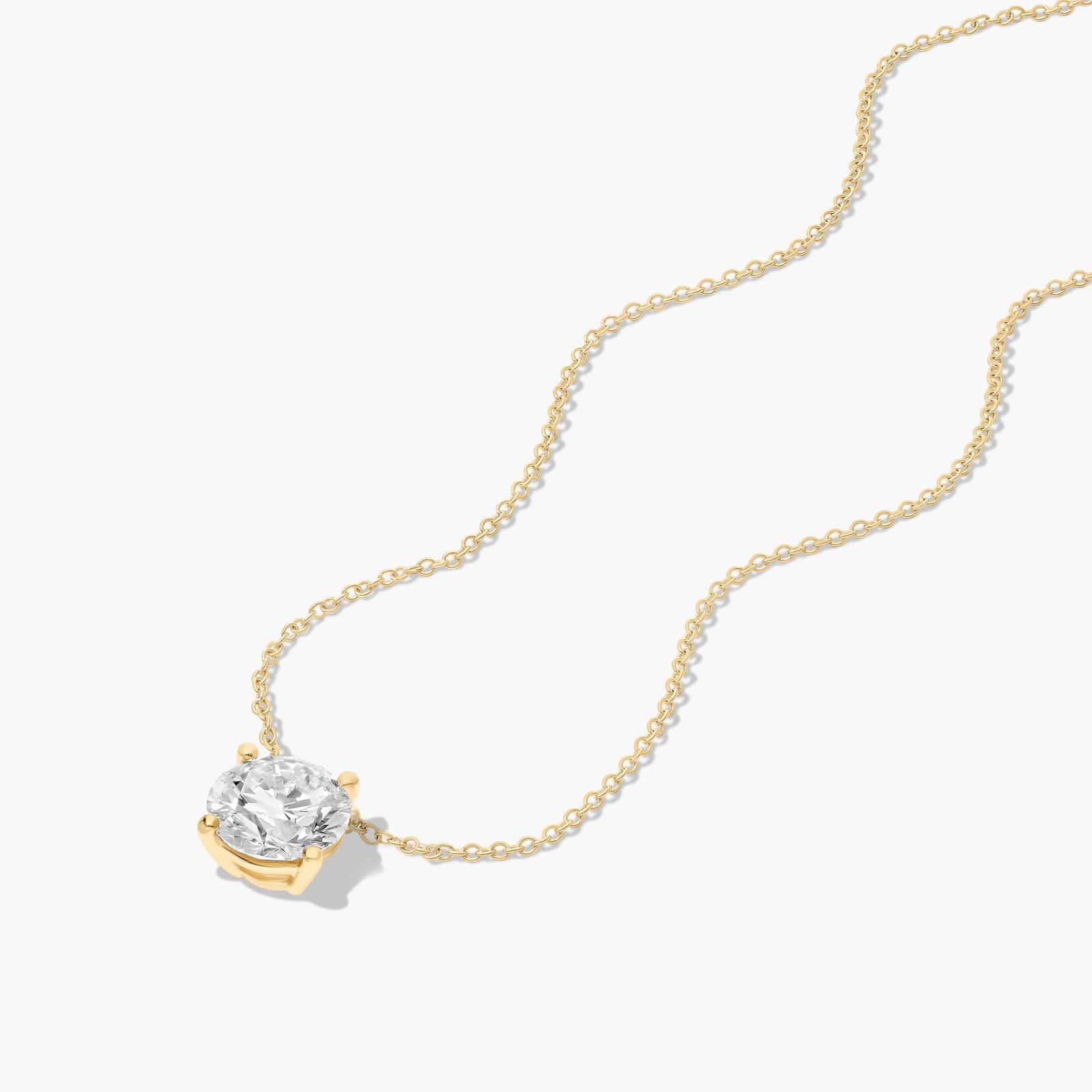 14K Yellow Gold Kite Set Solitaire Lab Created Diamond Pendant (2 CTW - F-G / VS2-SI1)