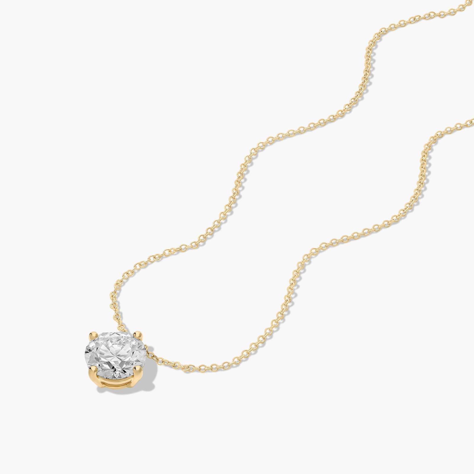 14K Yellow Gold Kite Set Solitaire Lab Created Diamond Pendant (3 CTW - F-G / VS2-SI1)