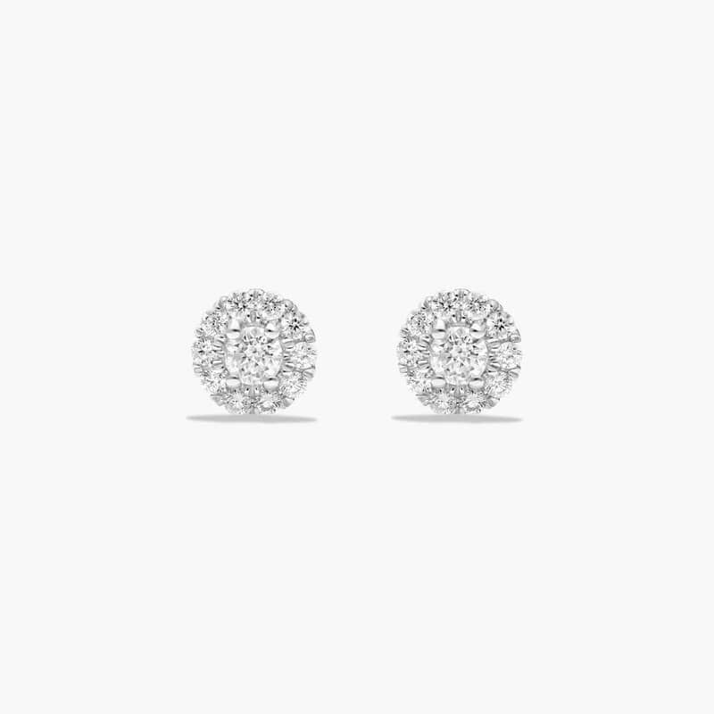 Halo 0.5 CTW Lab-Grown Diamond Stud Earrings In 14K White Gold