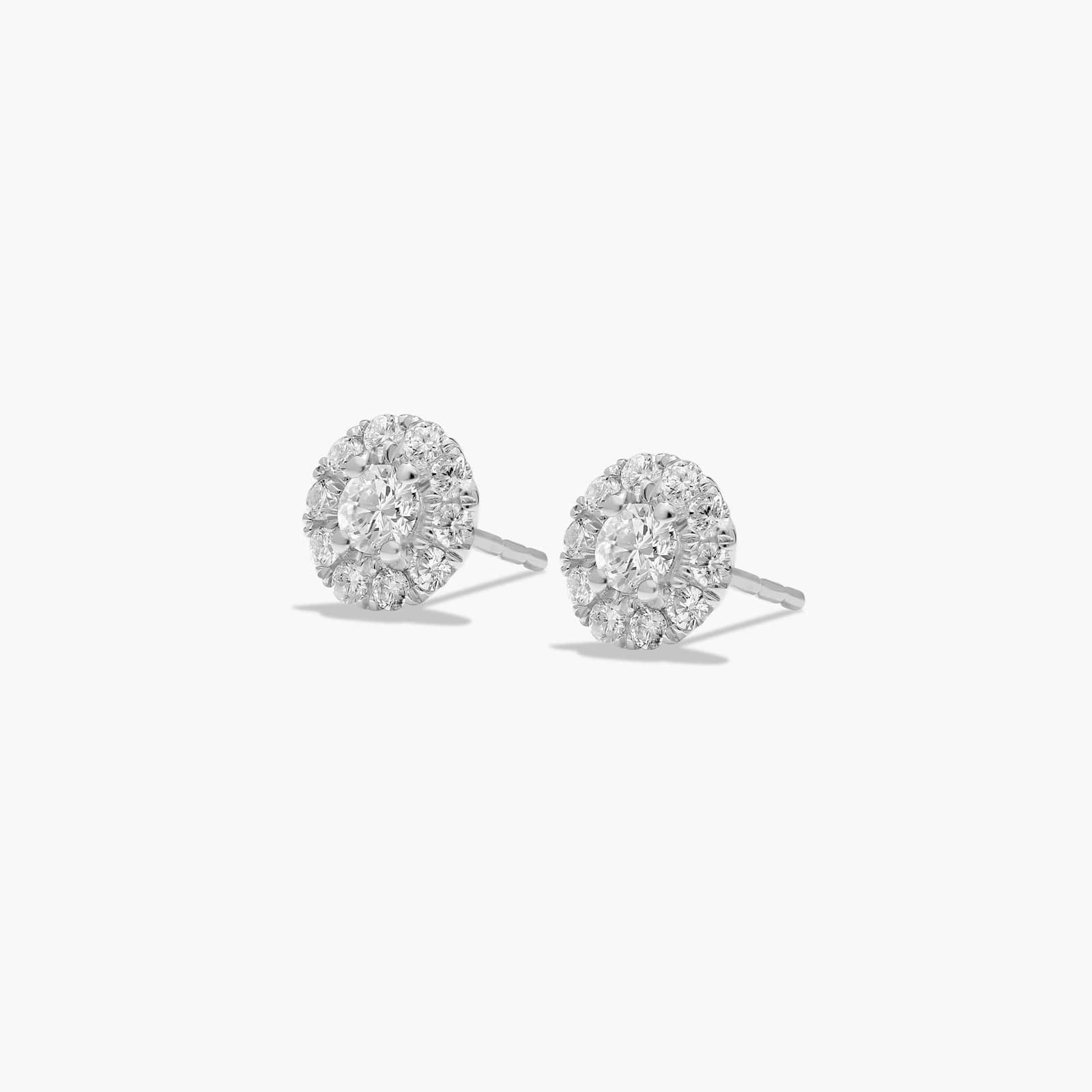 Halo 0.5 CTW Diamond Stud Earrings In Platinum