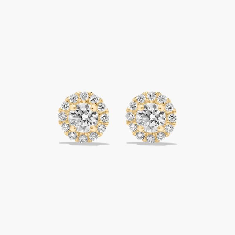 Halo 0.75 CTW Lab-Grown Diamond Stud Earrings In 14K Yellow Gold