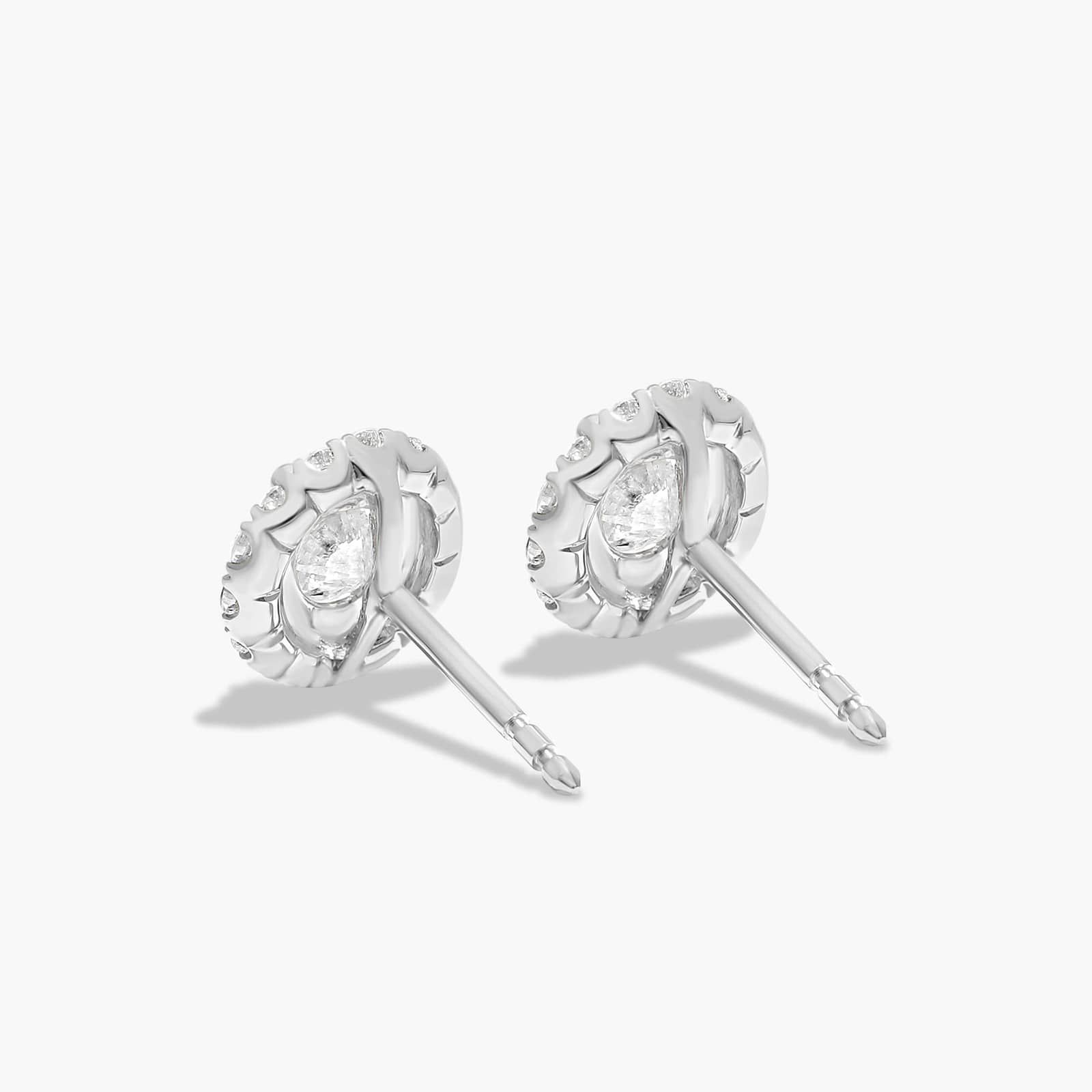 Halo 1 CTW Diamond Stud Earrings In 14K White Gold