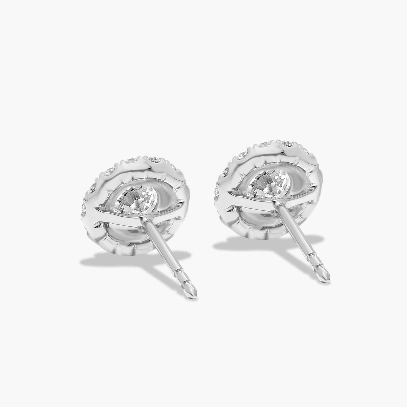 Halo 1.25 CTW Lab-Grown Diamond Stud Earrings In 14K White Gold