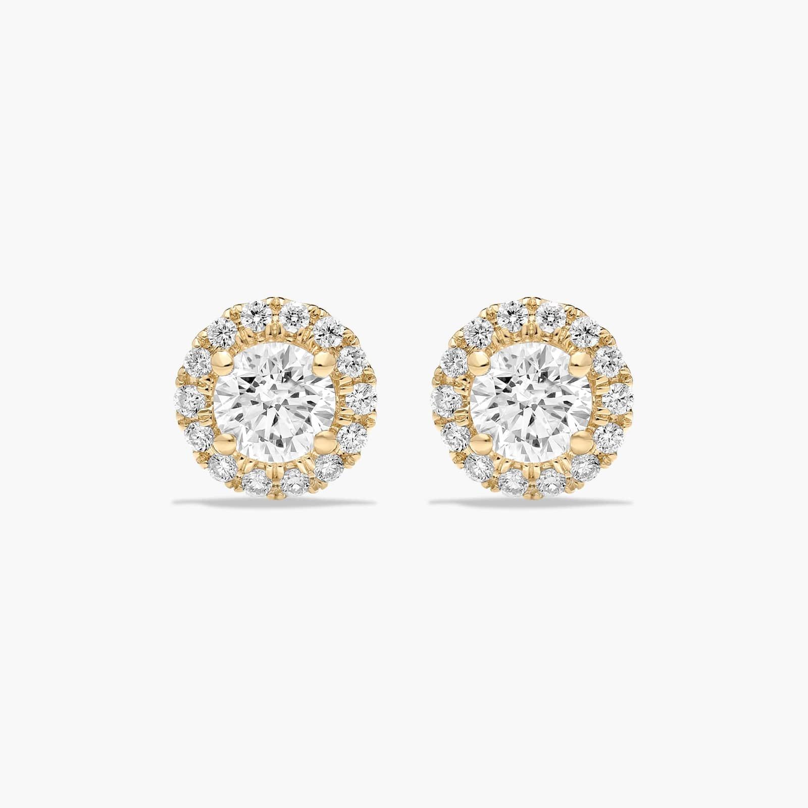 Halo CTW Diamond Stud Earrings In 14K Yellow Gold-89002y1405b