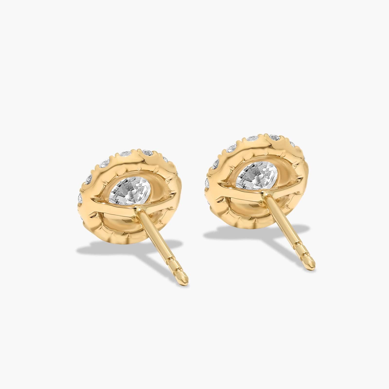 Halo 1.25 CTW Lab-Grown Diamond Stud Earrings In 14K Yellow Gold