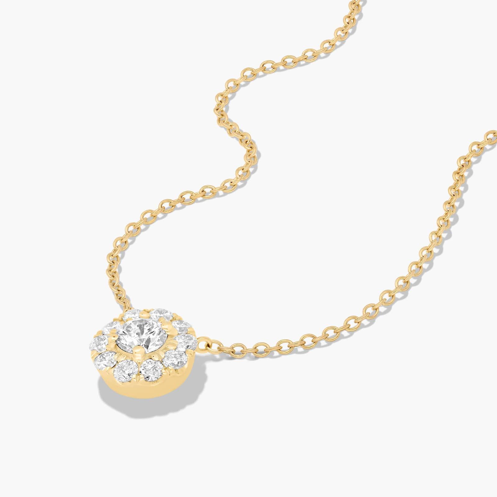 14K Yellow Gold Halo Diamond Pendant (0.75 CTW - H-I / SI1-SI2)