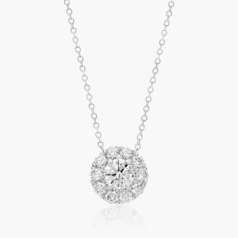 Platinum Halo Diamond Pendant (1.00 CTW - H-I / SI1-SI2)