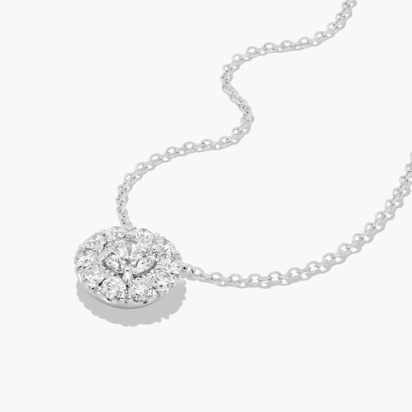 14K White Gold Halo Lab-Grown Diamond Pendant (1.50 CTW - F-G / VS2-SI1)