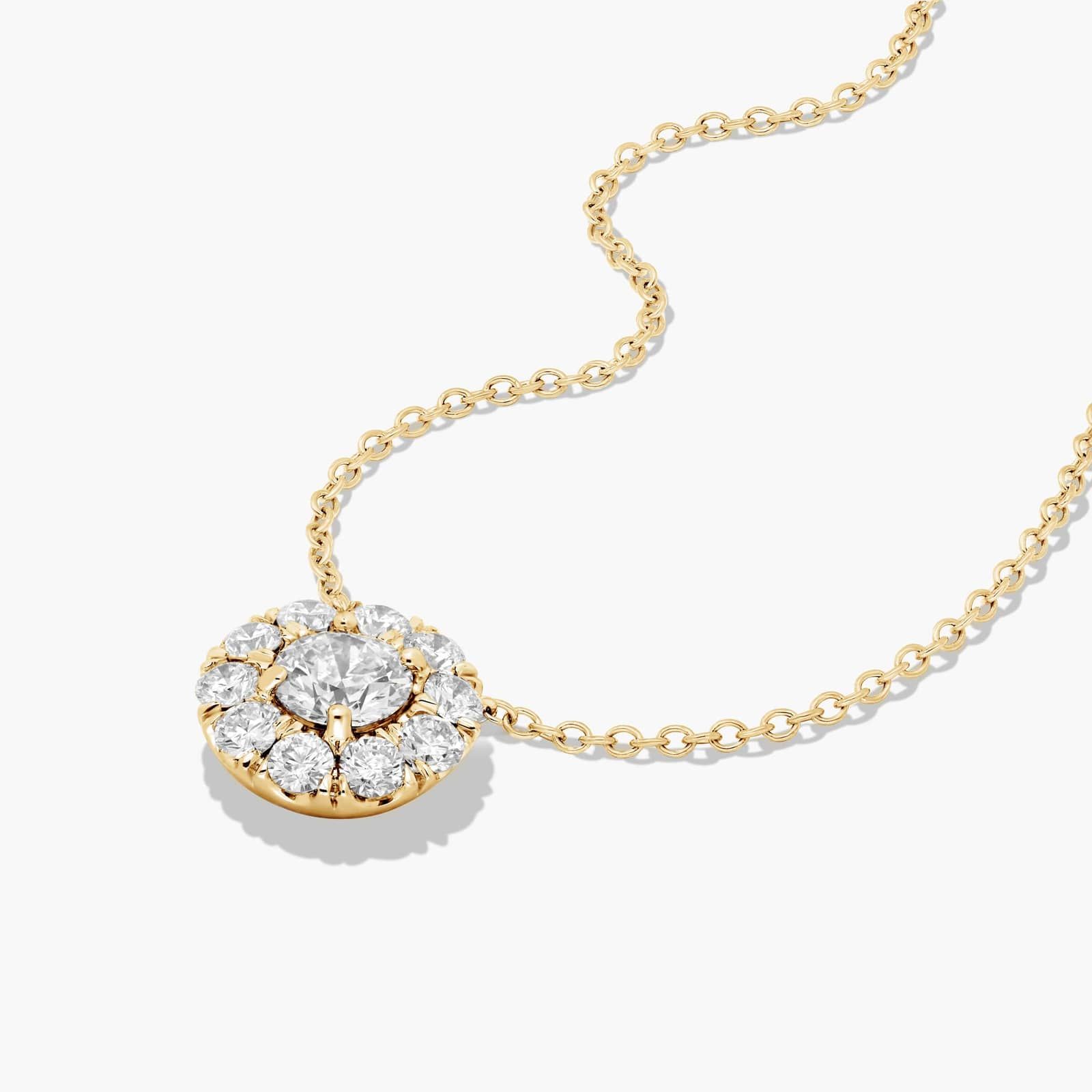 14K Yellow Gold Halo Diamond Pendant (1.50 CTW - H-I / SI1-SI2)