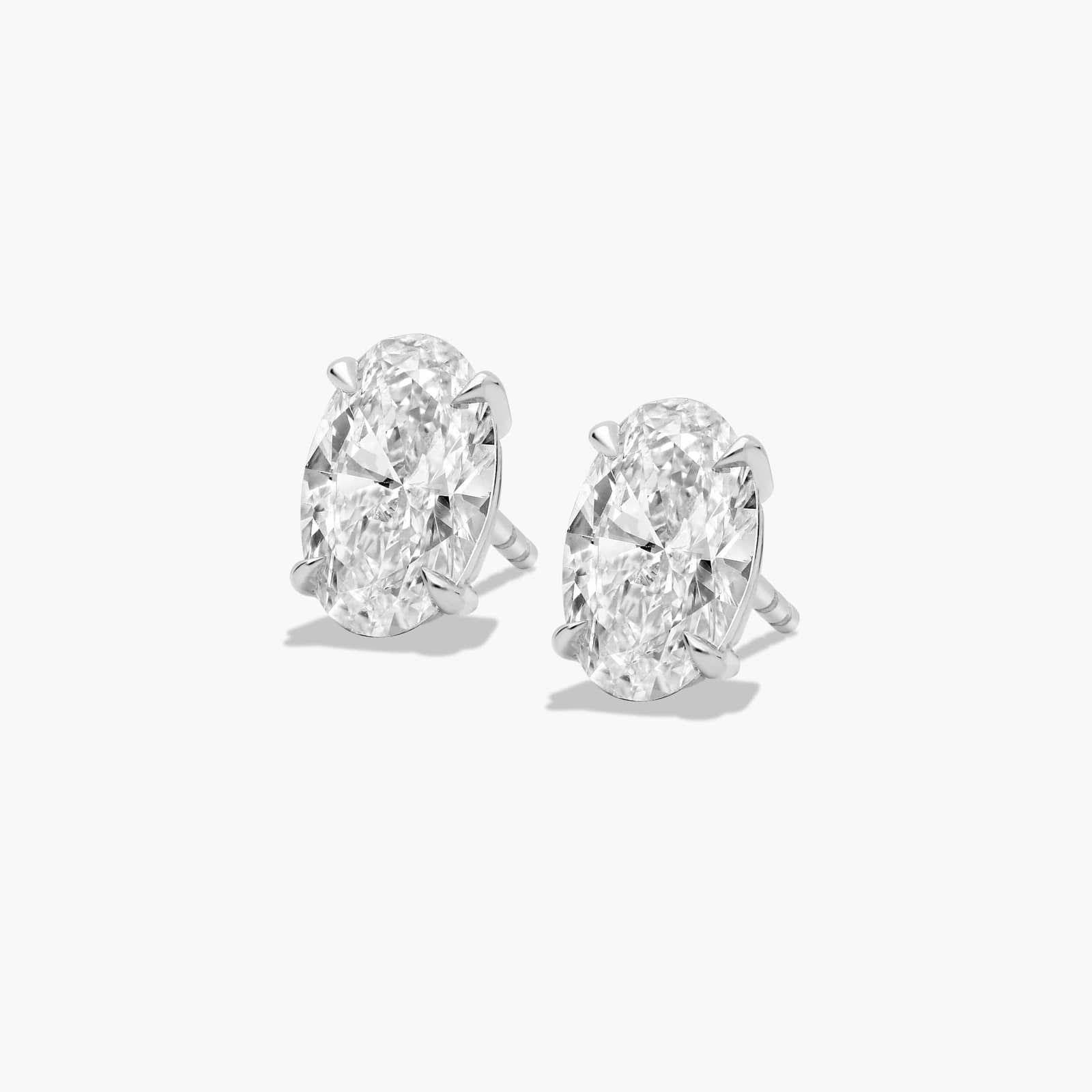 Oval Cut 2 CTW Lab-Grown Diamond Stud Earrings In 14K White Gold