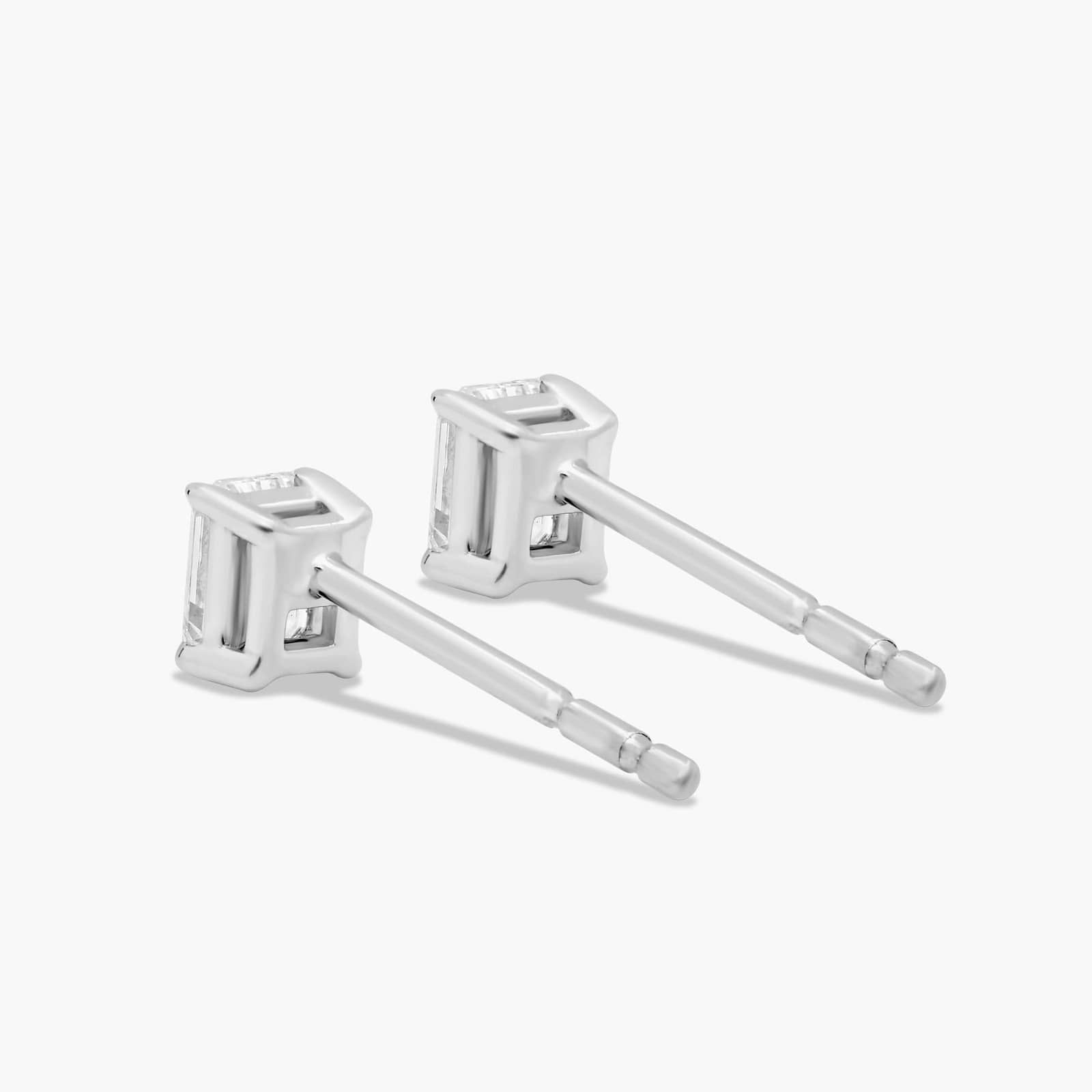 Emerald Cut 0.25 CTW Lab-Grown Diamond Stud Earrings In 14K White Gold