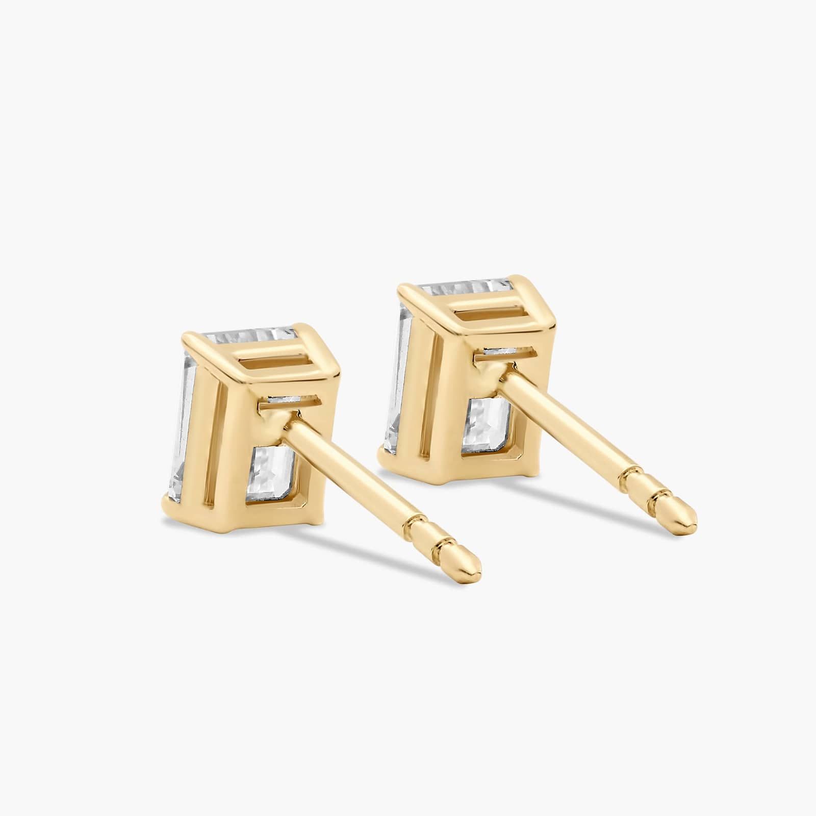 Emerald Cut 1 CTW Lab-Grown Diamond Stud Earrings In 14K Yellow Gold