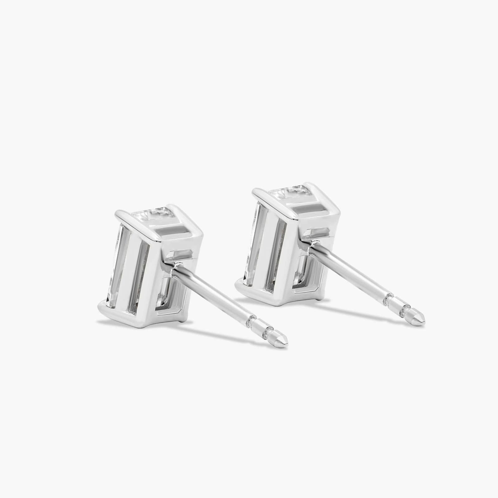 Emerald Cut 1.5 CTW Lab-Grown Diamond Stud Earrings In 14K White Gold
